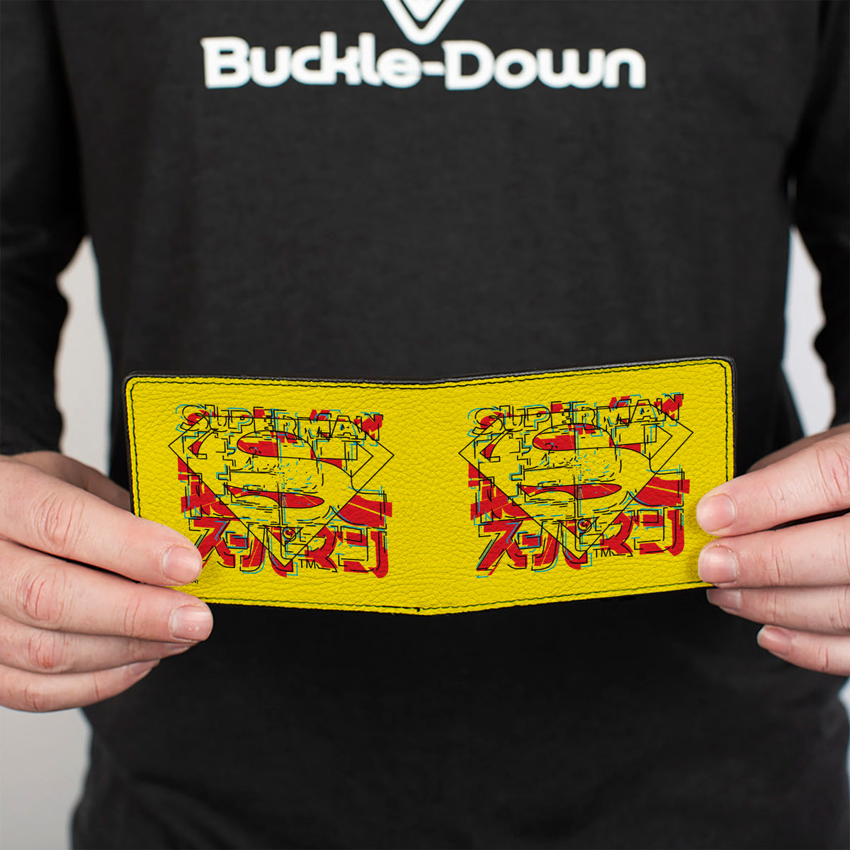 Bi-Fold Wallet - SUPERMAN Shield with Japanese Text Yellow/Red Bi-Fold Wallets DC Comics