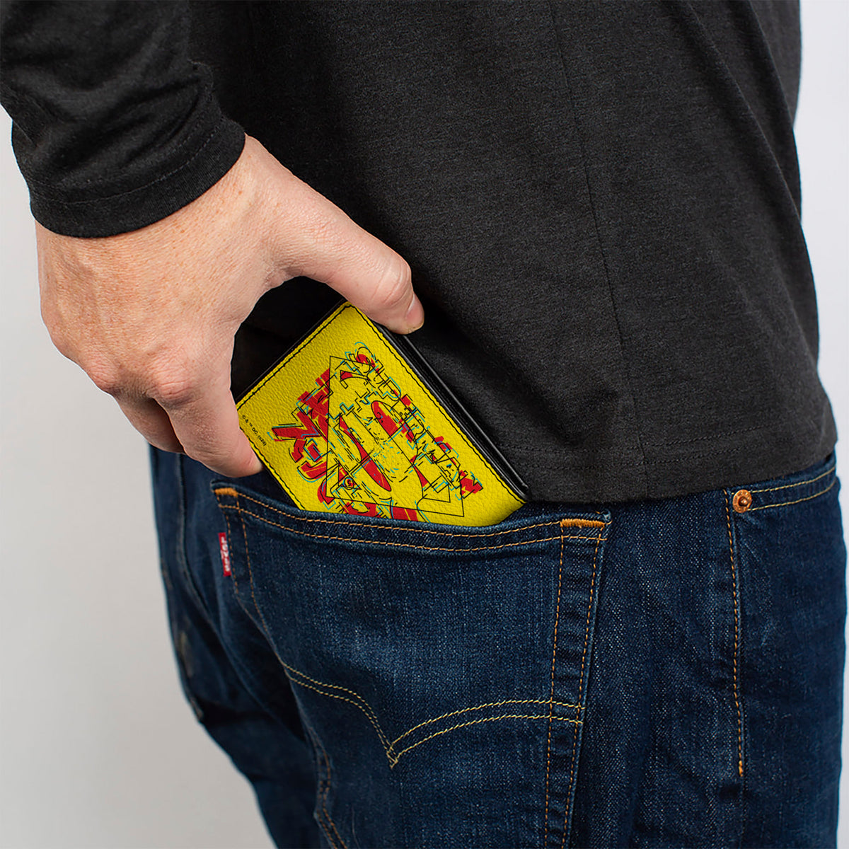 Bi-Fold Wallet - SUPERMAN Shield with Japanese Text Yellow/Red Bi-Fold Wallets DC Comics