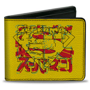 Bi-Fold Wallet - SUPERMAN Shield with Japanese Text Yellow/Red Bi-Fold Wallets DC Comics