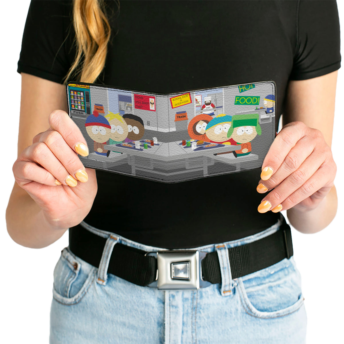 Bi-Fold Wallet - South Park Boys Group Cafeteria Table Scene Bi-Fold Wallets South Park