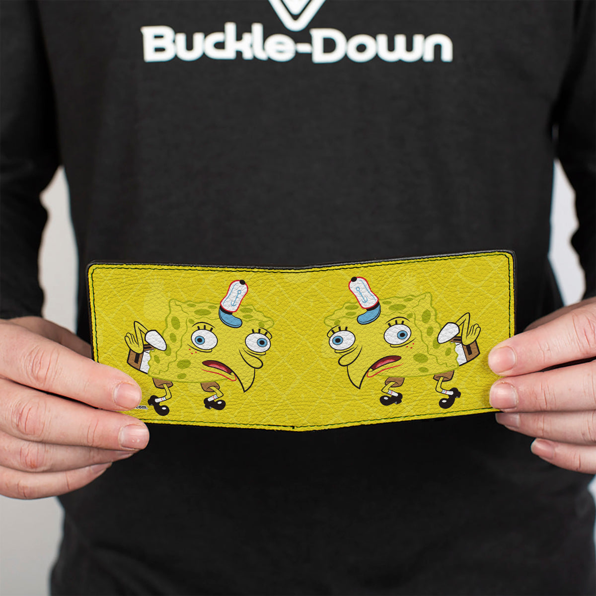 Bi-Fold Wallet - Mocking SpongeBob Pose Pineapple CLOSE-UP Yellows Bi-Fold Wallets SpongeBob SquarePants