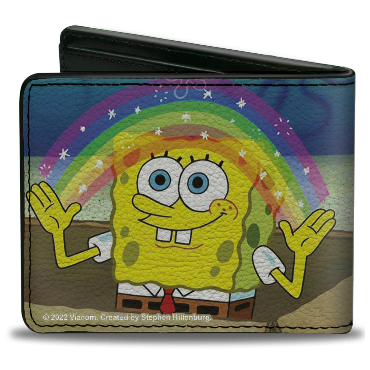 Bi-Fold Wallet - SpongeBob SquarePants Imagination Smiling Rainbow Pose Bi-Fold Wallets SpongeBob SquarePants