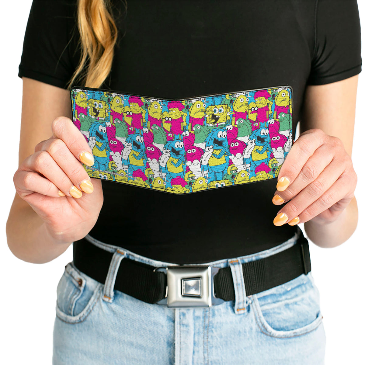 Bi-Fold Wallet - SpongeBob SquarePants and Friends Collage Blue Bi-Fold Wallets SpongeBob SquarePants
