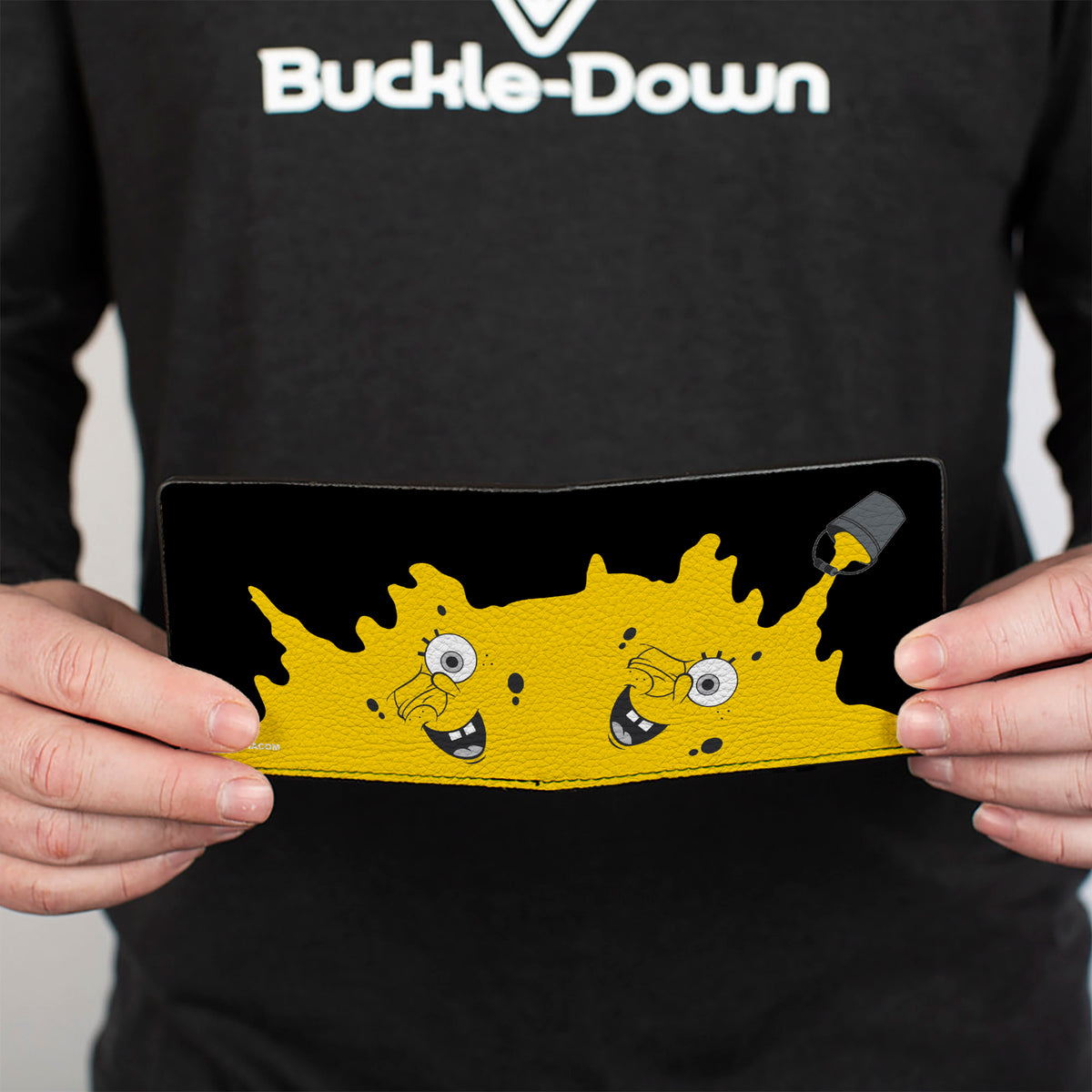 Bi-Fold Wallet - SpongeBob Paint Bucket Black Yellow Bi-Fold Wallets SpongeBob SquarePants