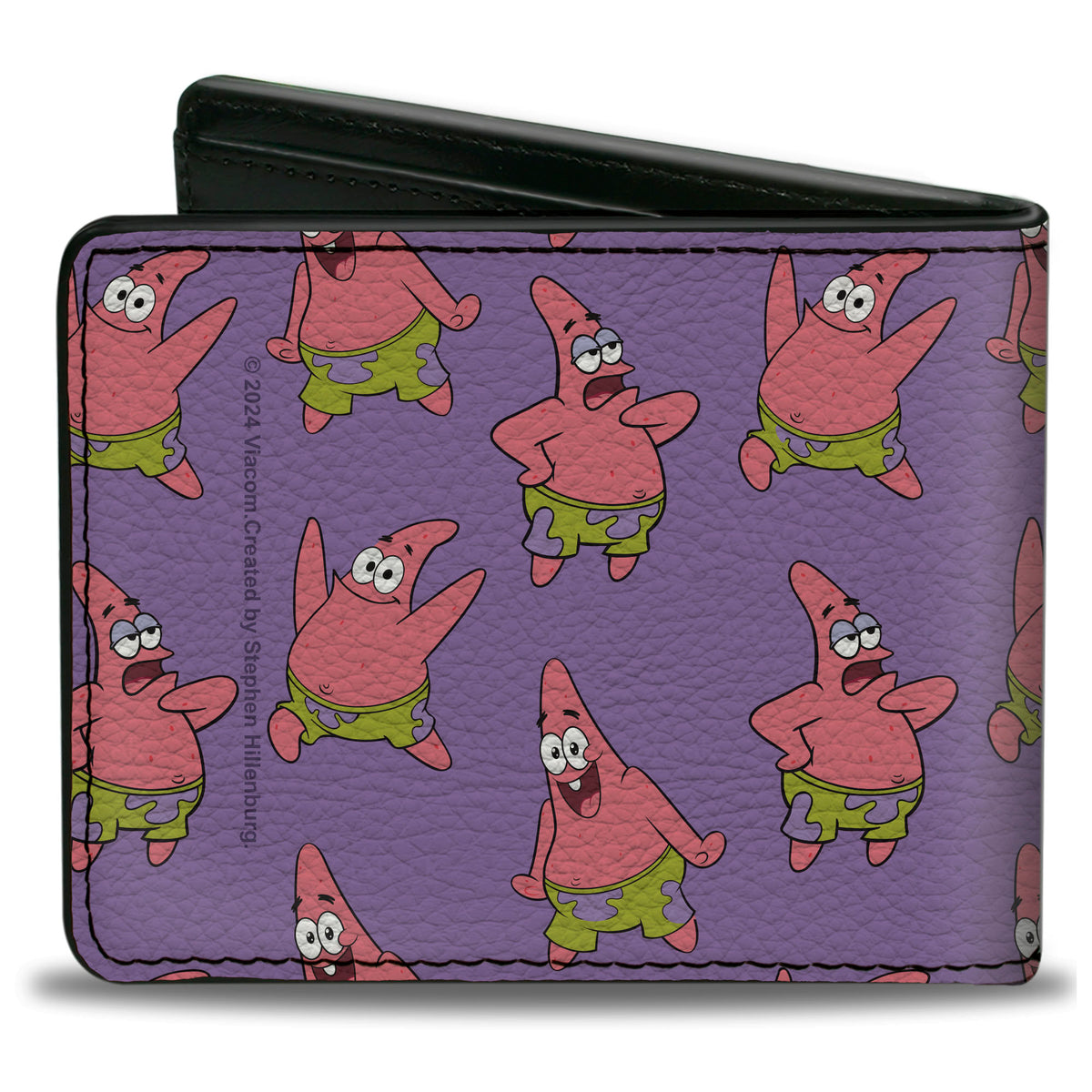Bi-Fold Wallet - SpongeBob SquarePants Patrick Star Poses Scattered Lavender Bi-Fold Wallets SpongeBob SquarePants
