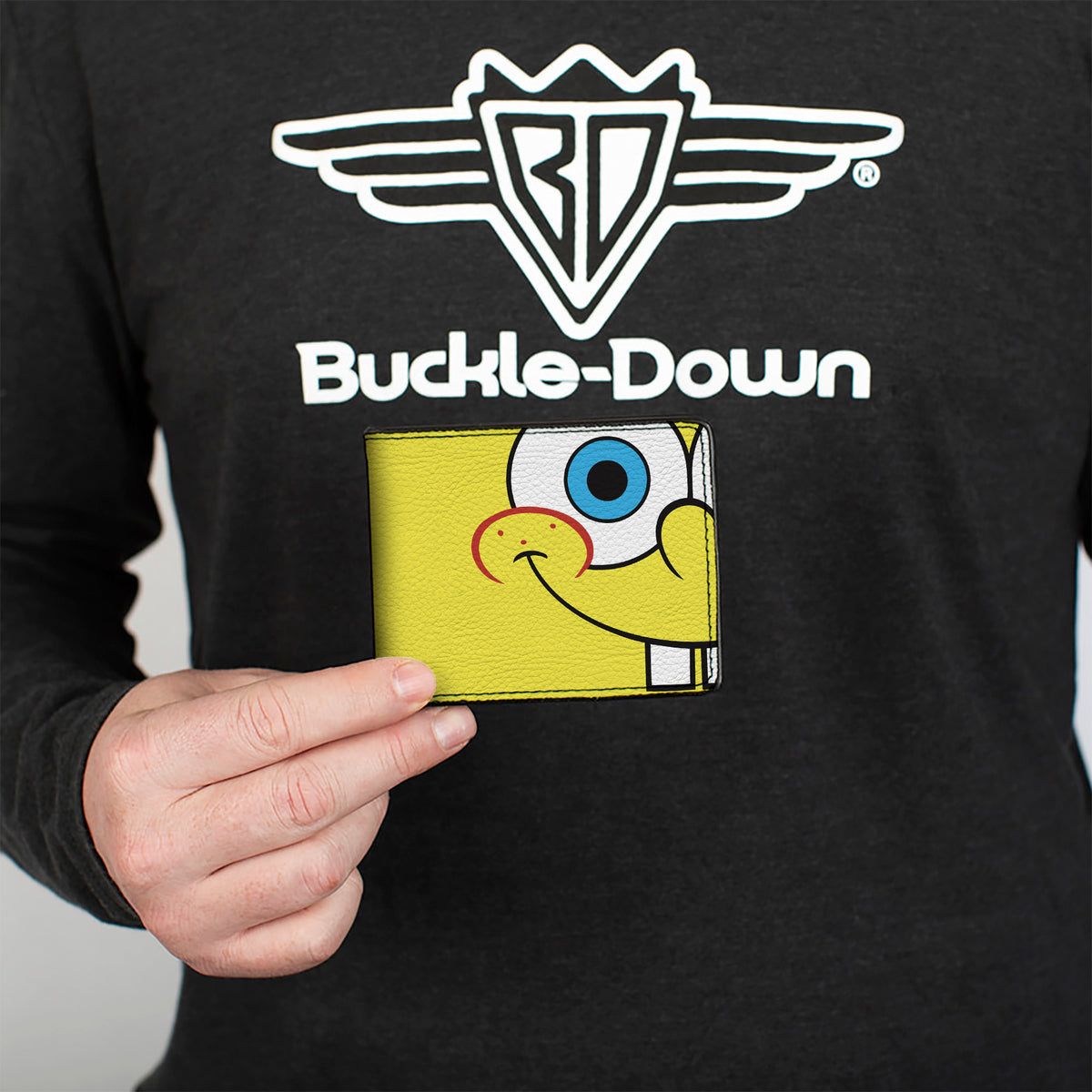 Bi-Fold Wallet - SpongeBob SquarePants Face and Tie Character Close-Up Blocks Bi-Fold Wallets SpongeBob SquarePants