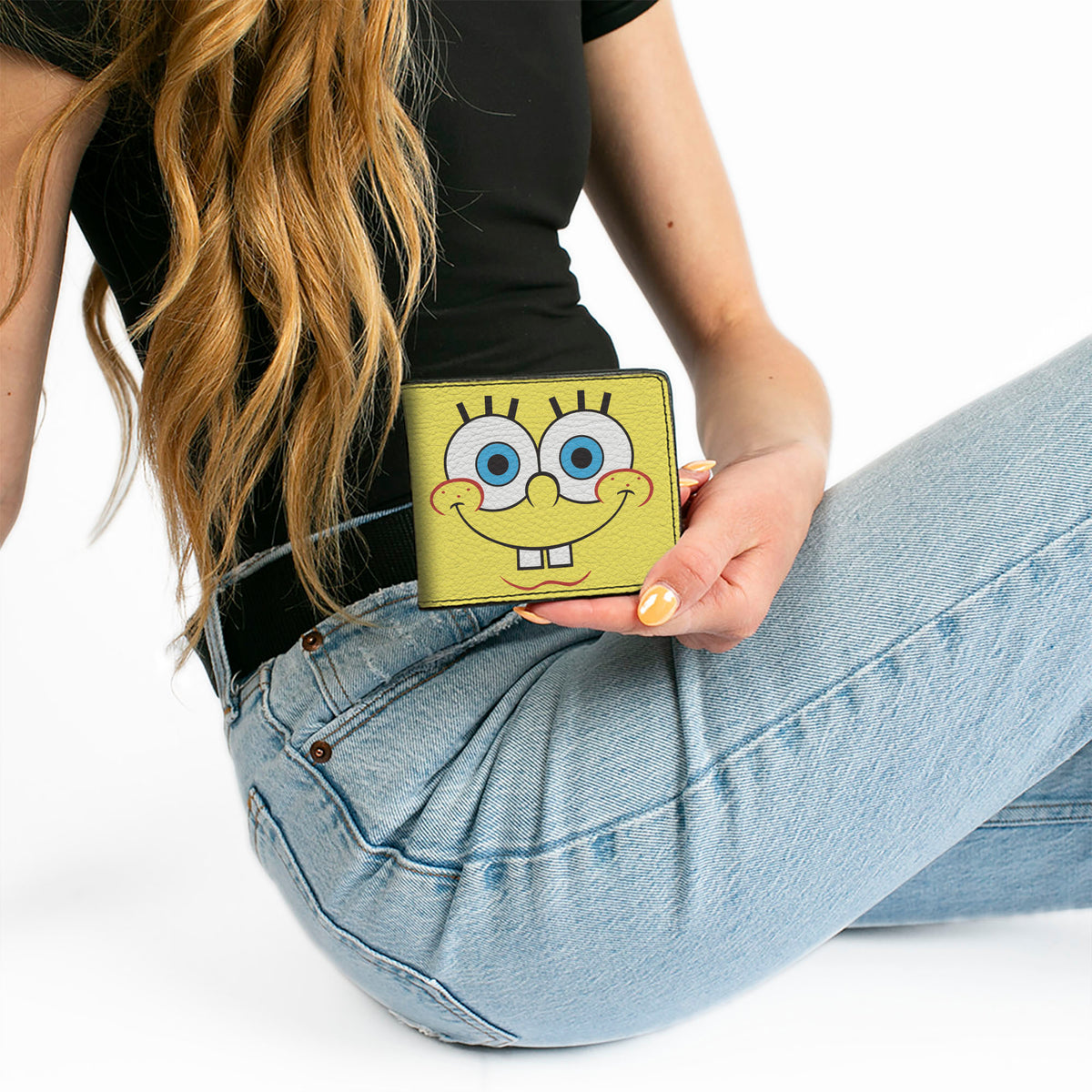 Bi-Fold Wallet - SpongeBob SquarePants Character Close-Up Face and BARNACLES Pineapple Blocks Bi-Fold Wallets SpongeBob SquarePants