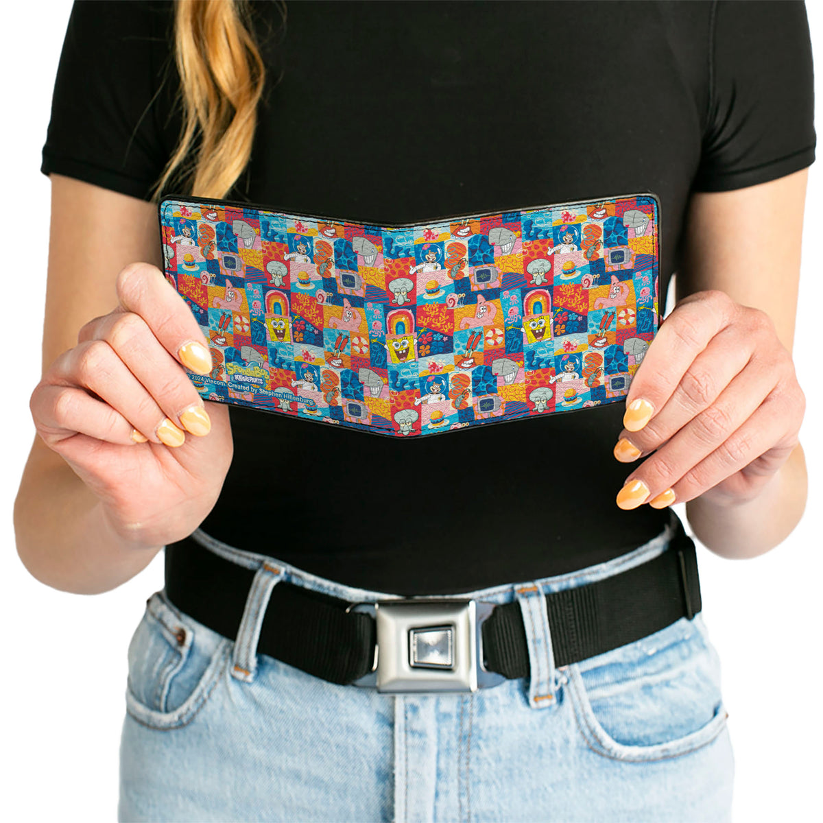 Bi-Fold Wallet - SpongeBob SquarePants and Friends with Icons Blocks Multi Color Bi-Fold Wallets SpongeBob SquarePants