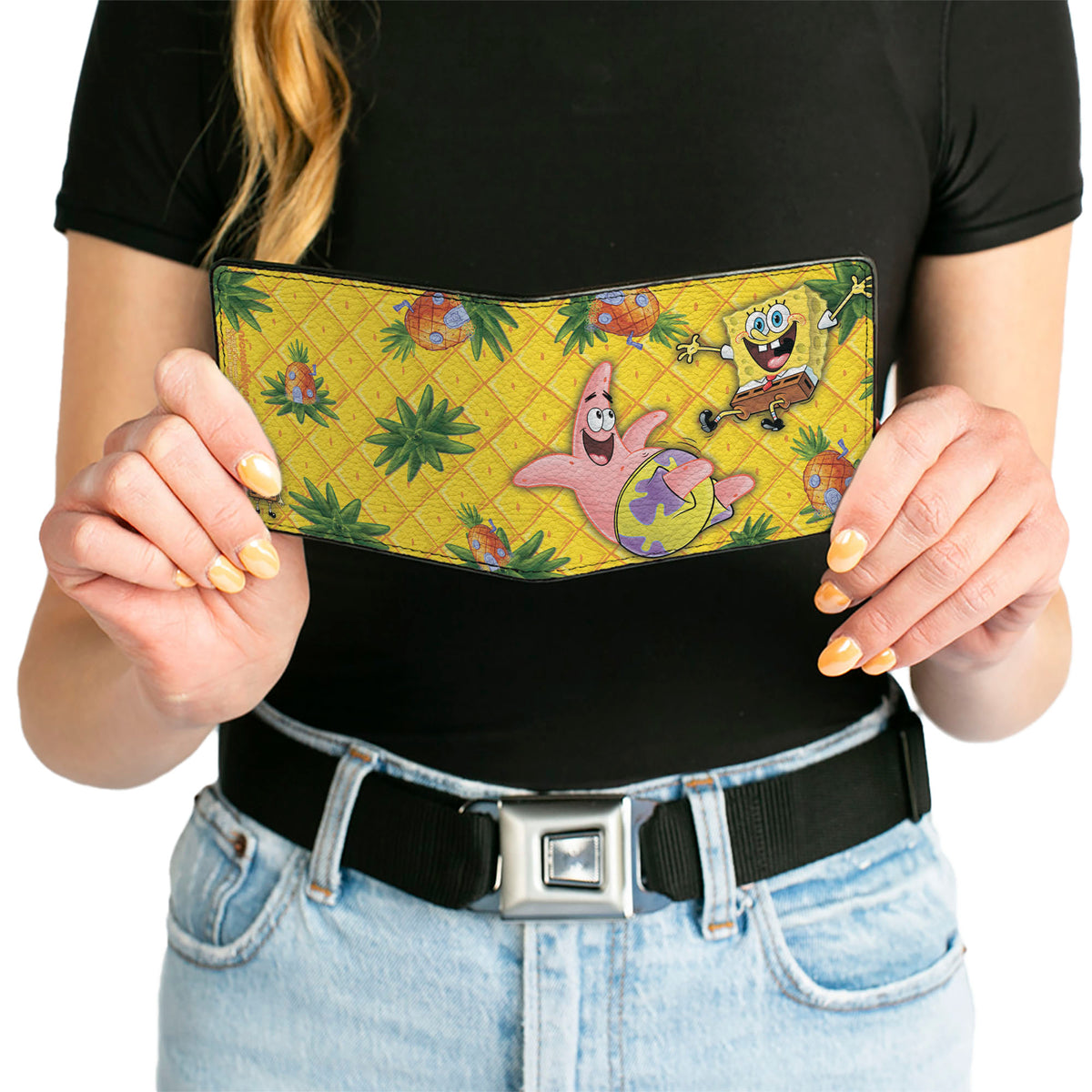 Bi-Fold Wallet - SpongeBob & Patrick Starfish Pose Pineapple Gold Bi-Fold Wallets SpongeBob SquarePants