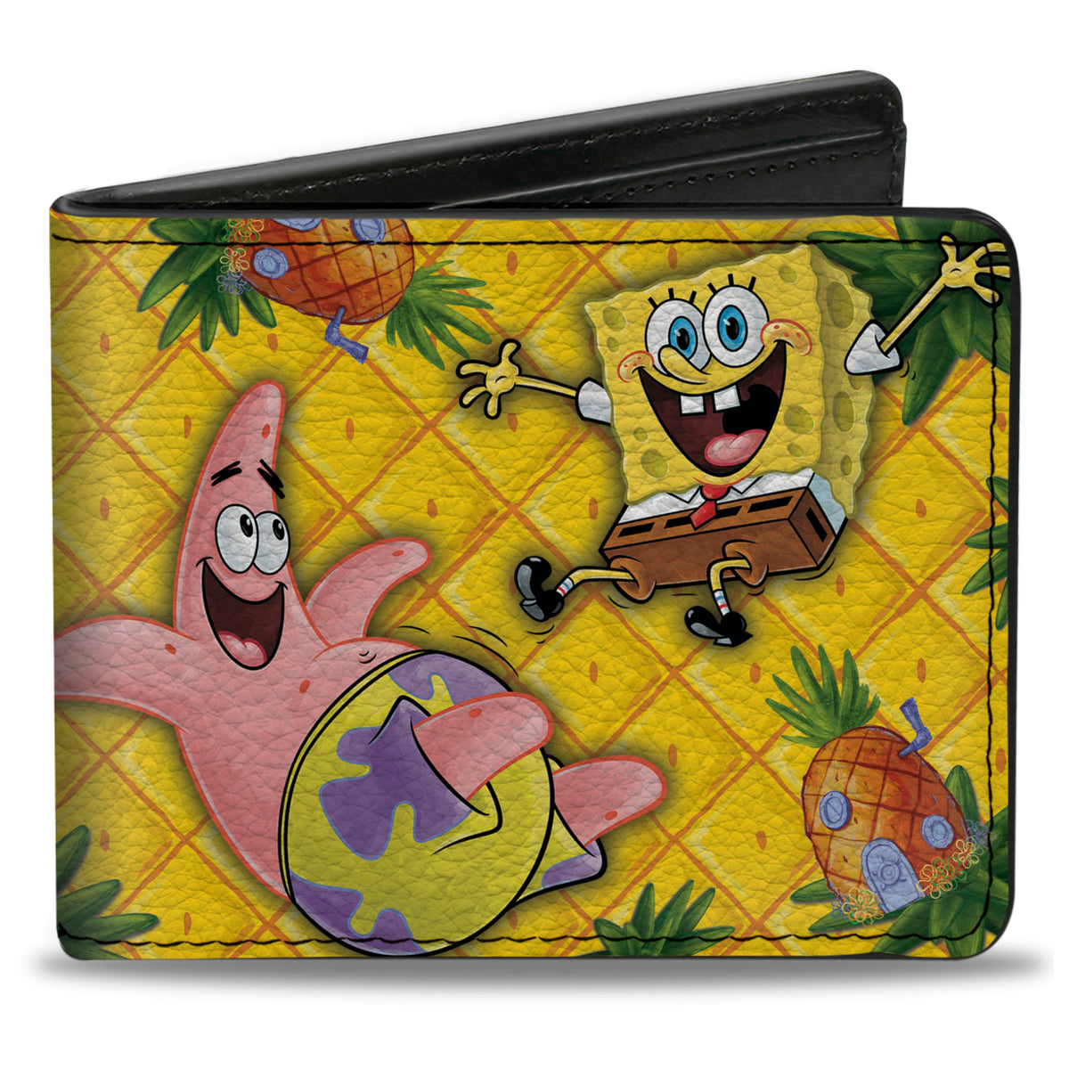 Bi-Fold Wallet - SpongeBob & Patrick Starfish Pose Pineapple Gold Bi-Fold Wallets SpongeBob SquarePants