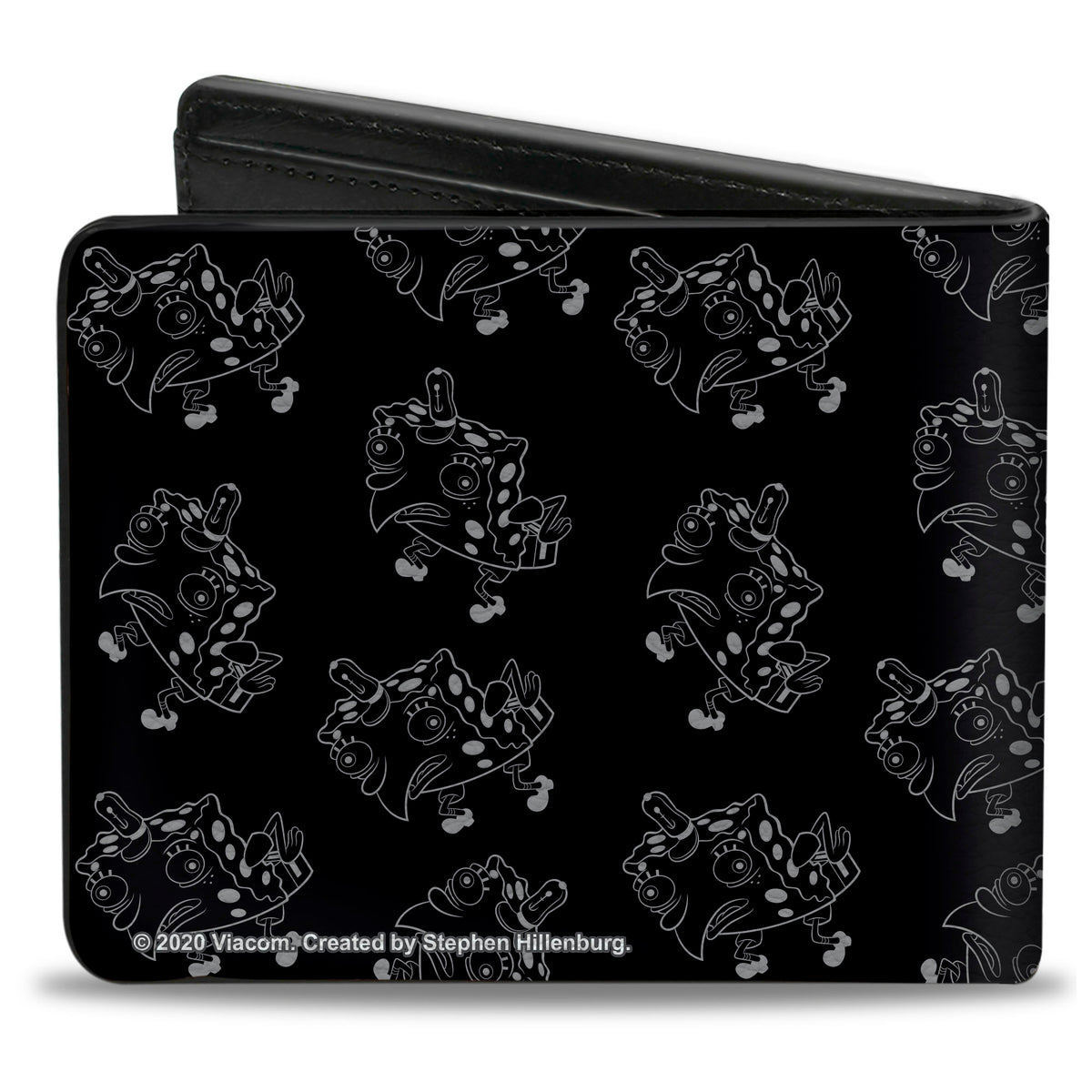 Bi-Fold Wallet - Mocking SpongeBob Pose Pose Outline Black Gray Bi-Fold Wallets SpongeBob SquarePants