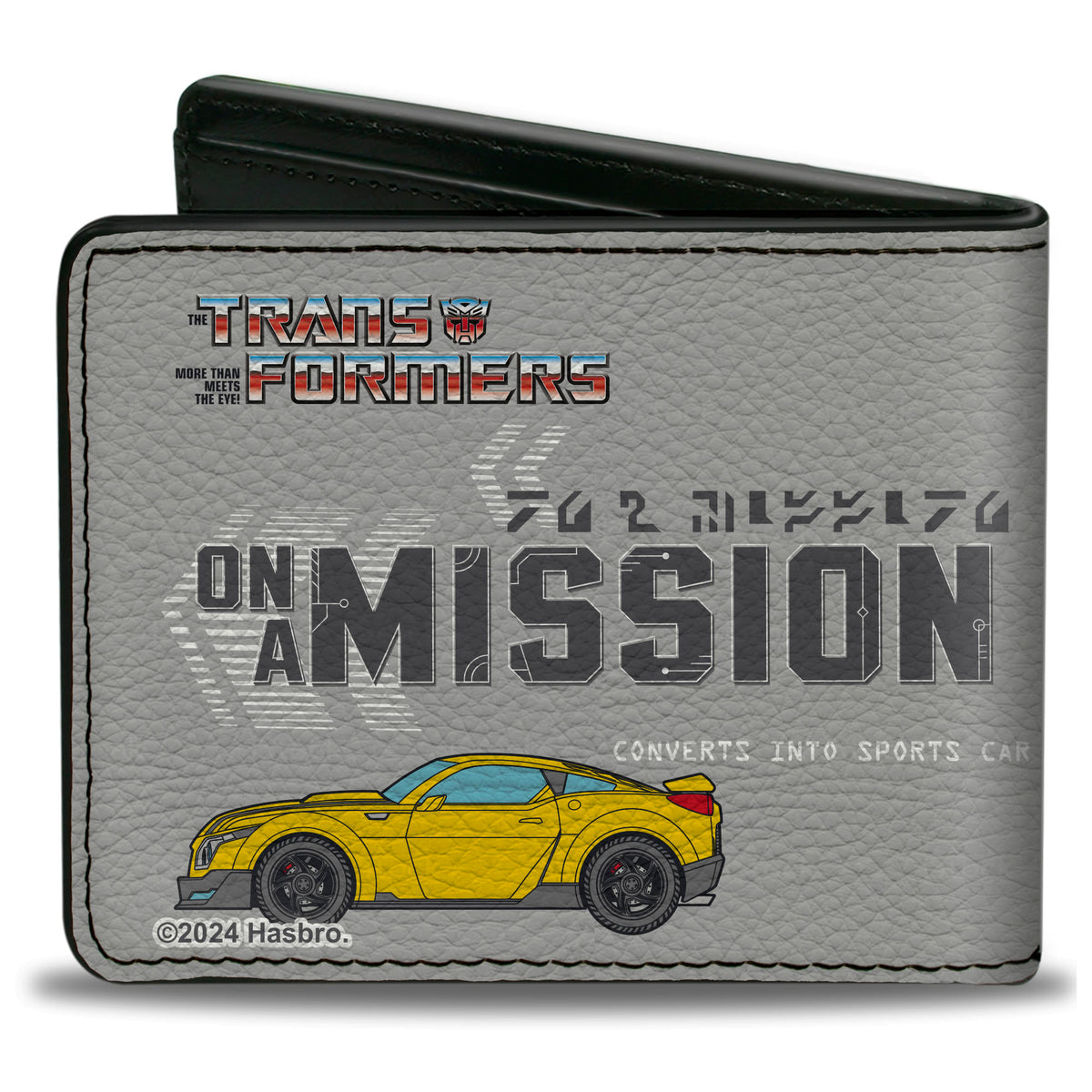Bi-Fold Wallet - Transformers BUMBLEBEE ON A MISSION and Sports Car Gray Bi-Fold Wallets Transformers