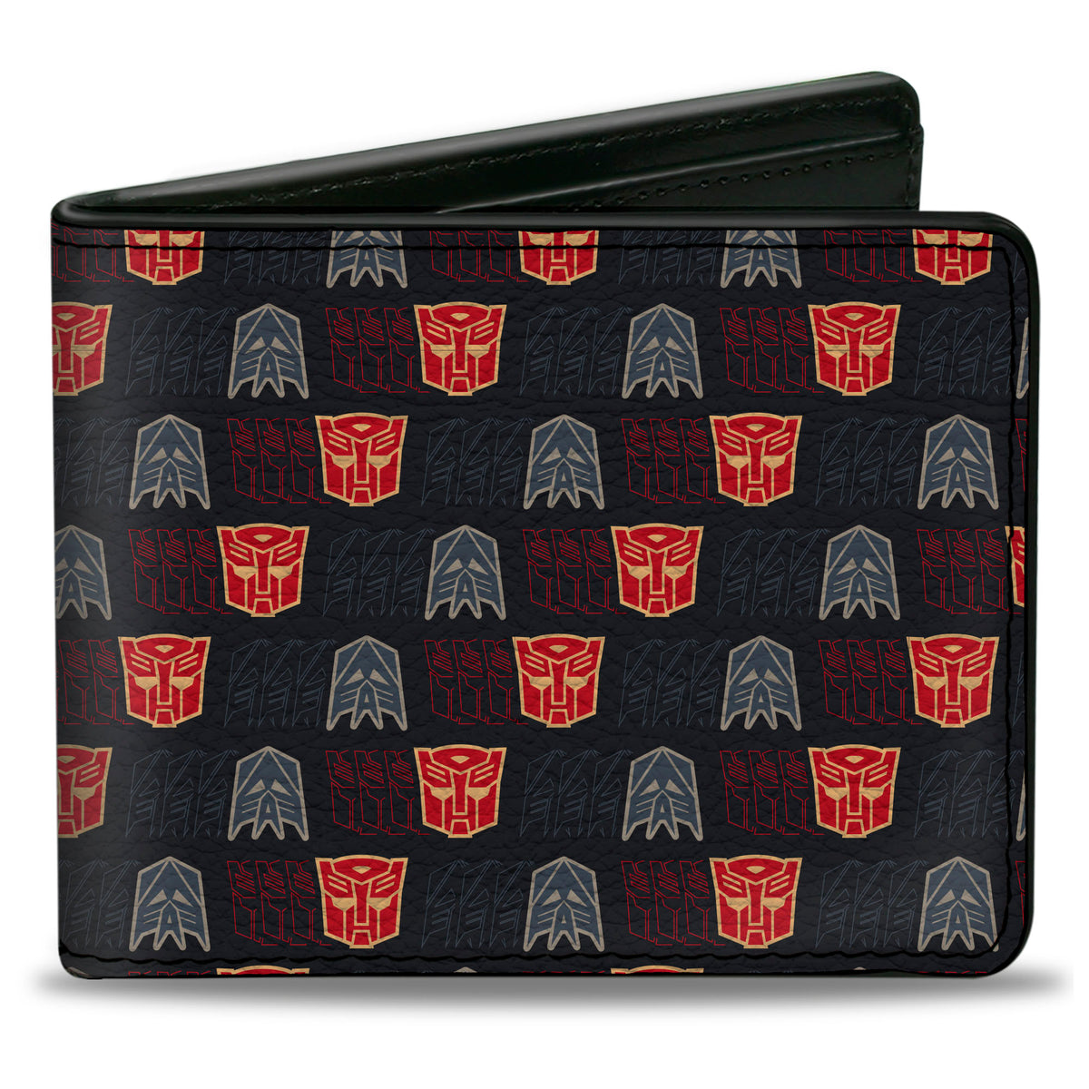 Bi-Fold Wallet - Transformers Autobot Decepticon Shield Flip Black/Multi Color Bi-Fold Wallets Transformers
