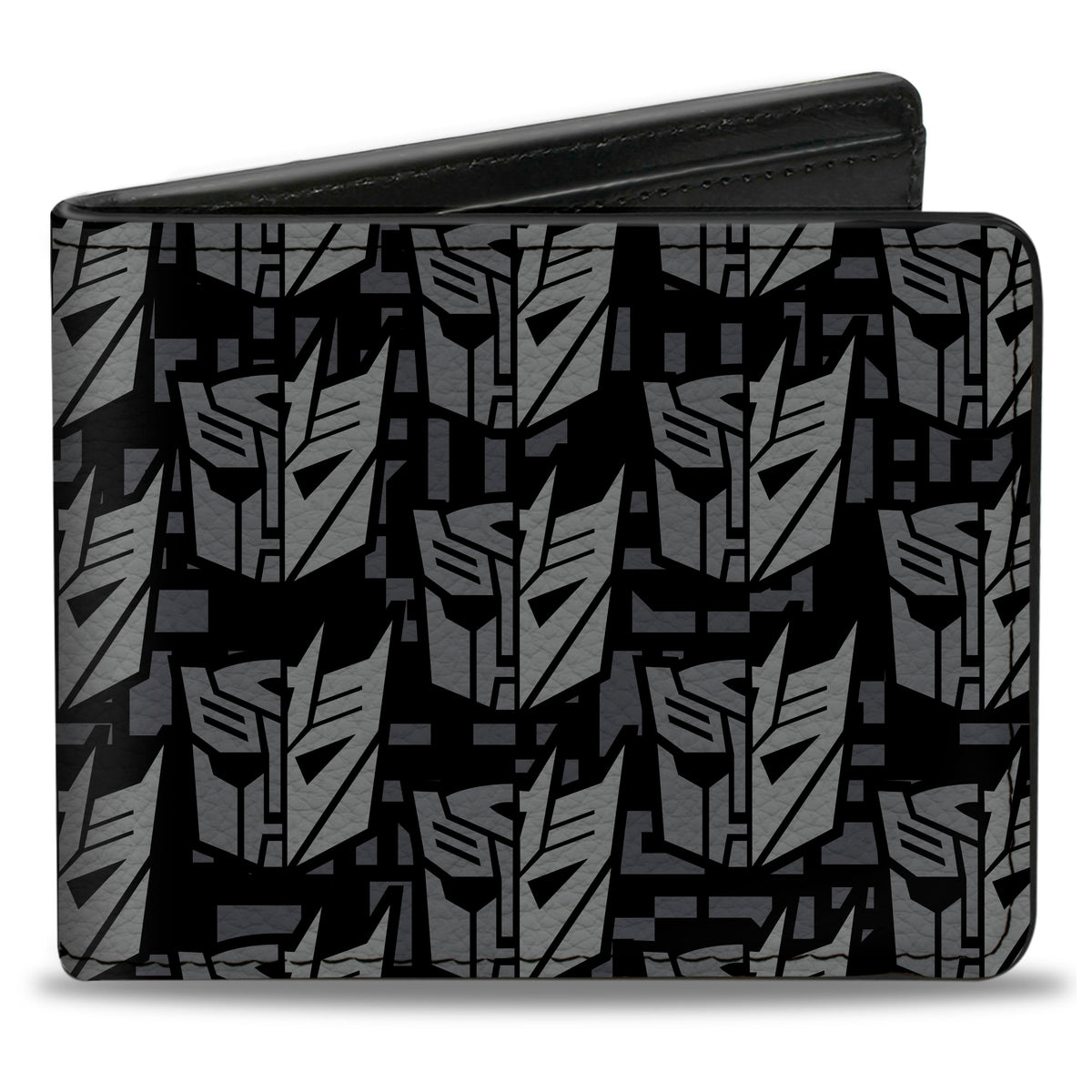 Bi-Fold Wallet - Transformers Autobot Decepticon Icon Split Black/Grays Bi-Fold Wallets Transformers