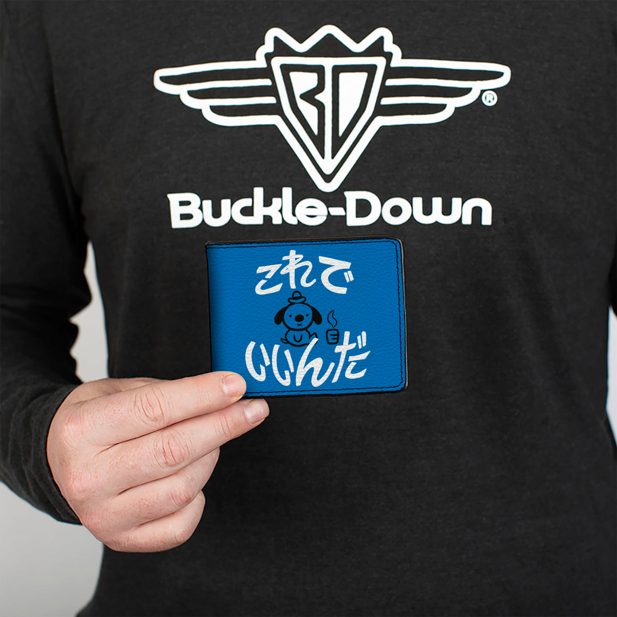 Bi-Fold Wallet - This is Fine Japanese Question Hound Flame Blue/Black/White Bi-Fold Wallets This is Fine