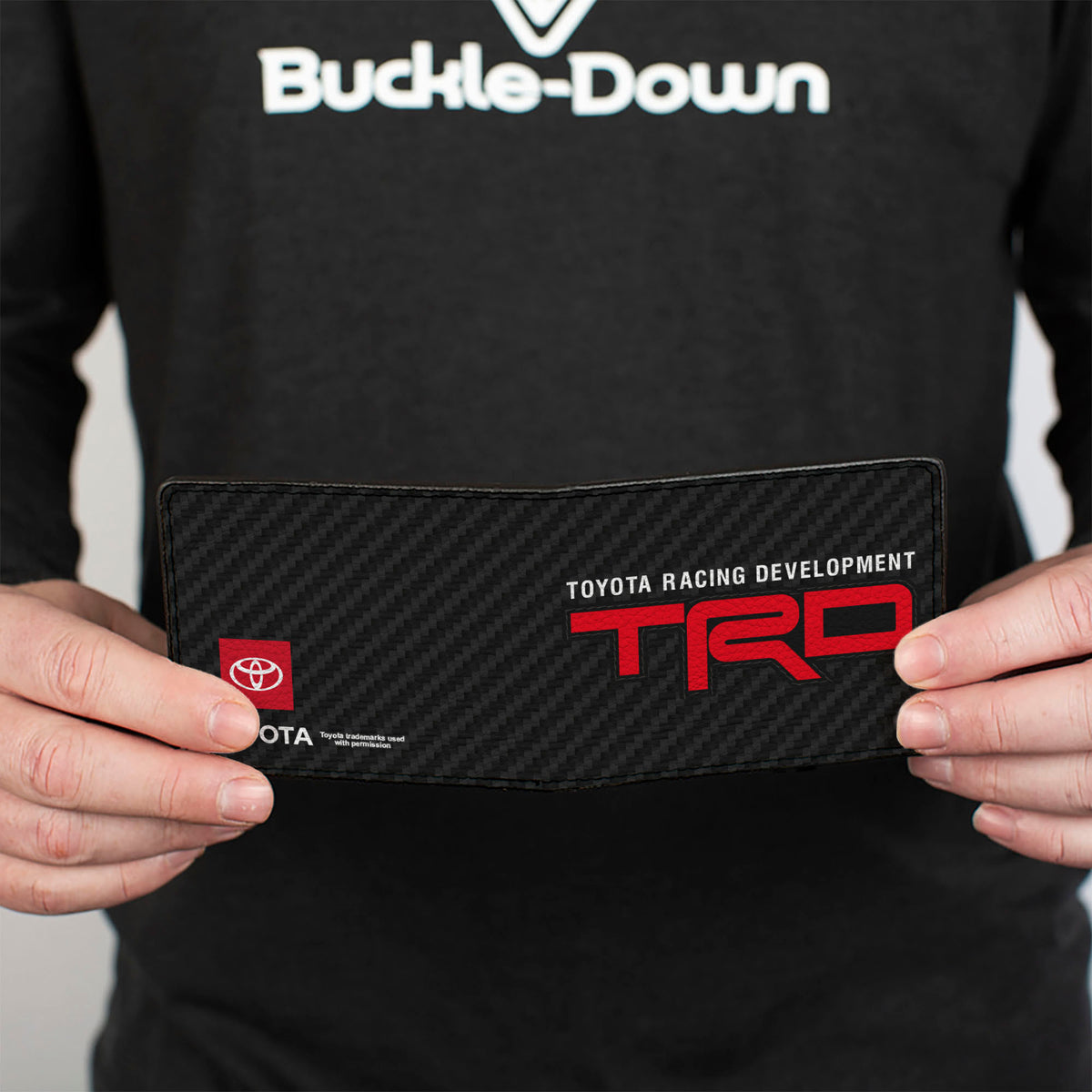 Bi-Fold Wallet - TOYOTA RACING DEVELOPMENT TRD and Toyota Logos Step Stripe Black/Gray/White/Red Bi-Fold Wallets Toyota