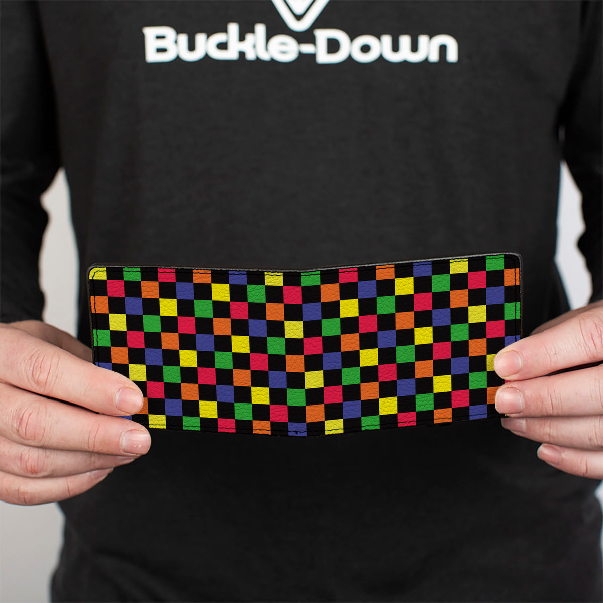 Bi-Fold Wallet - Checker Black Multi Neon Bi-Fold Wallets Buckle-Down