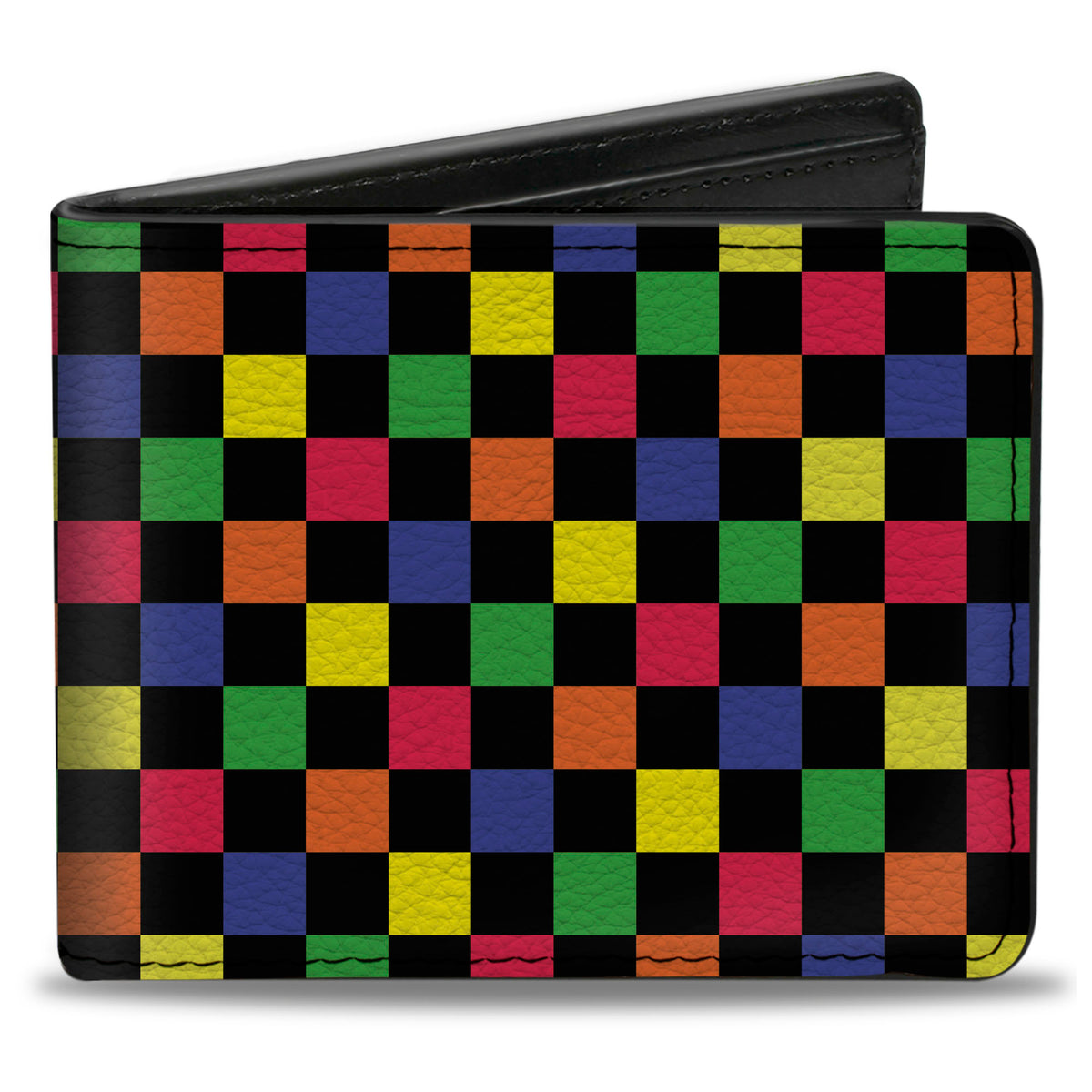 Bi-Fold Wallet - Checker Black Multi Neon Bi-Fold Wallets Buckle-Down