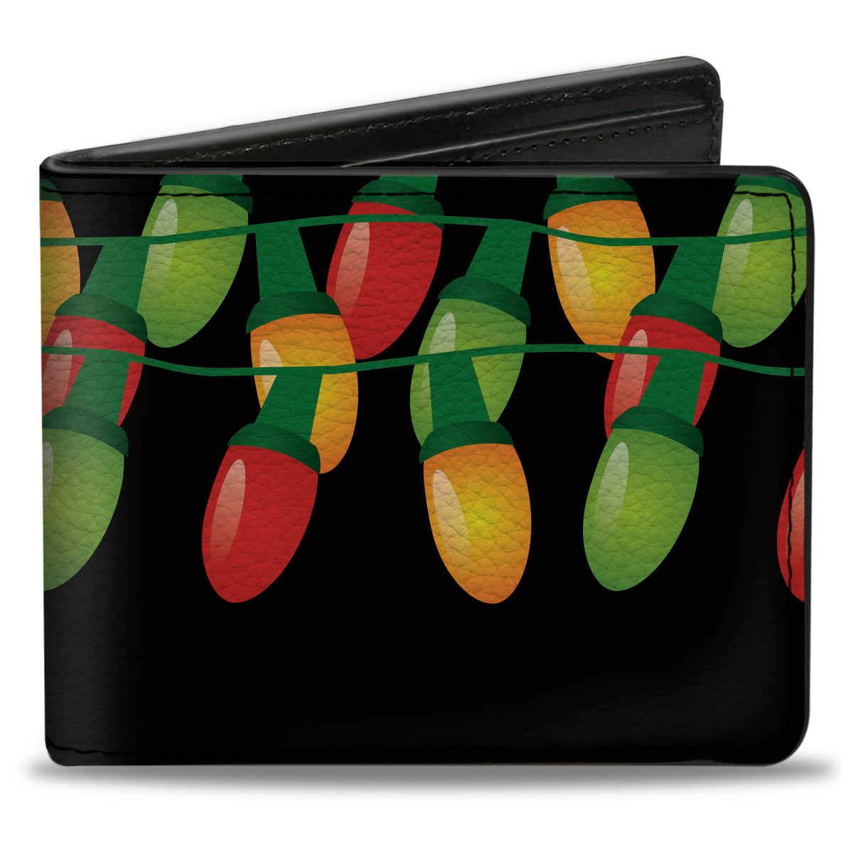 Bi-Fold Wallet - Christmas Lights Black Multi Color Bi-Fold Wallets Buckle-Down
