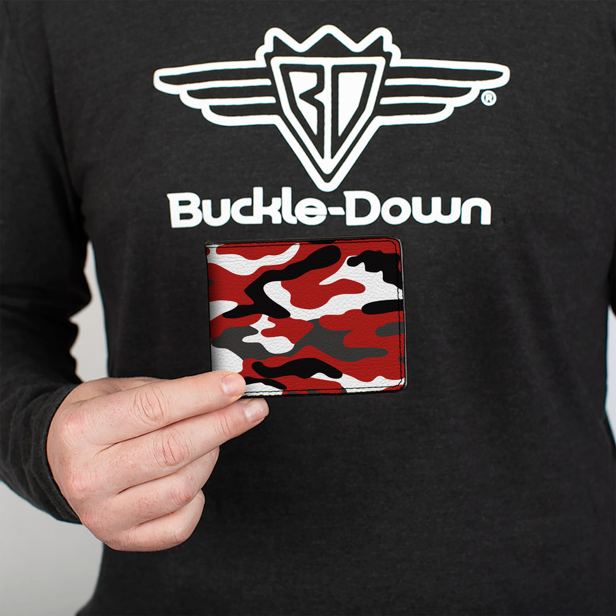 Bi-Fold Wallet - Camo Red Black Gray White Bi-Fold Wallets Buckle-Down