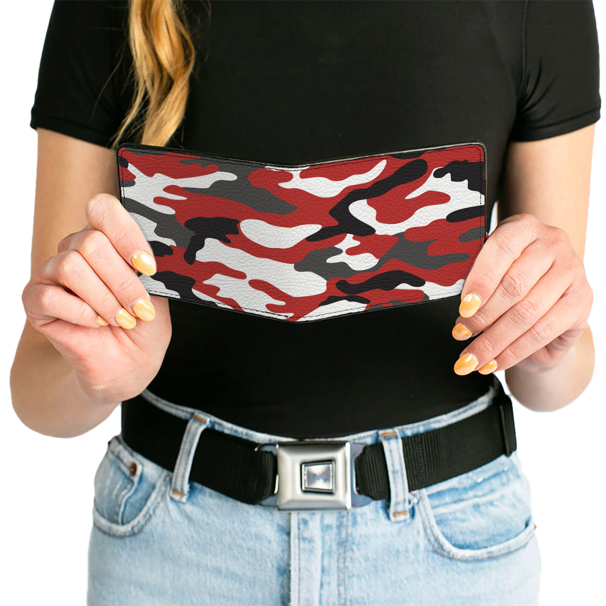 Bi-Fold Wallet - Camo Red Black Gray White Bi-Fold Wallets Buckle-Down