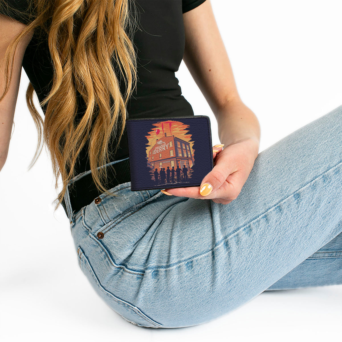 Bi-Fold Wallet - It Welcome to Derry Vintage Movie Poster Black Reds Yellows Bi-Fold Wallets IT