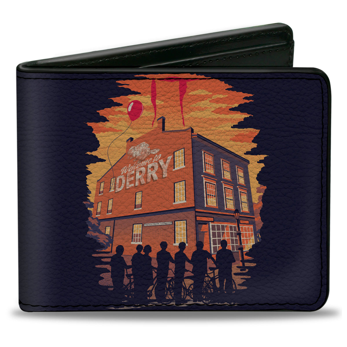Bi-Fold Wallet - It Welcome to Derry Vintage Movie Poster Black Reds Yellows Bi-Fold Wallets IT