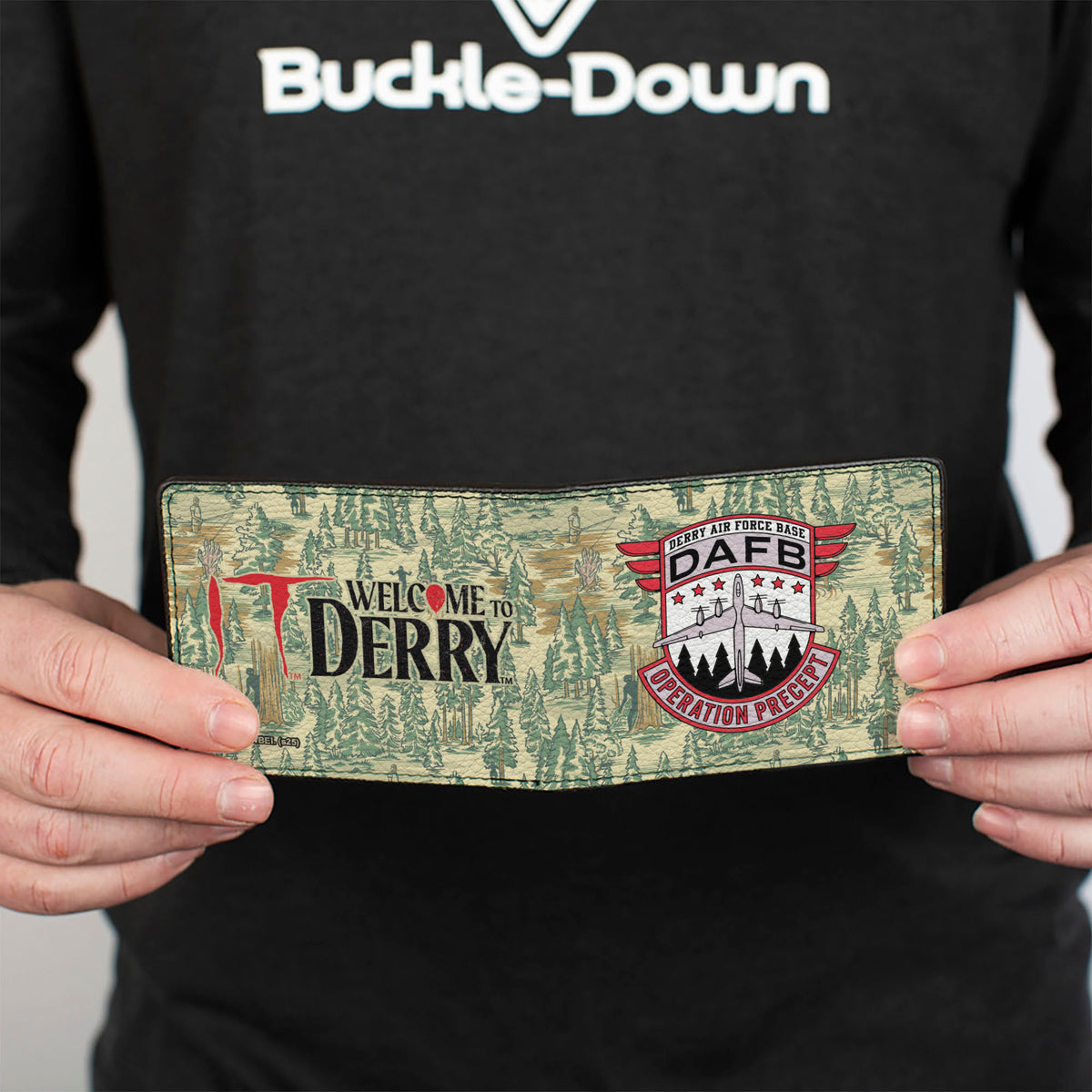 Bi-Fold Wallet - IT WELCOME TO DERRY AIR FORCE BASE and Forest Scenery Beige/Greens Bi-Fold Wallets IT
