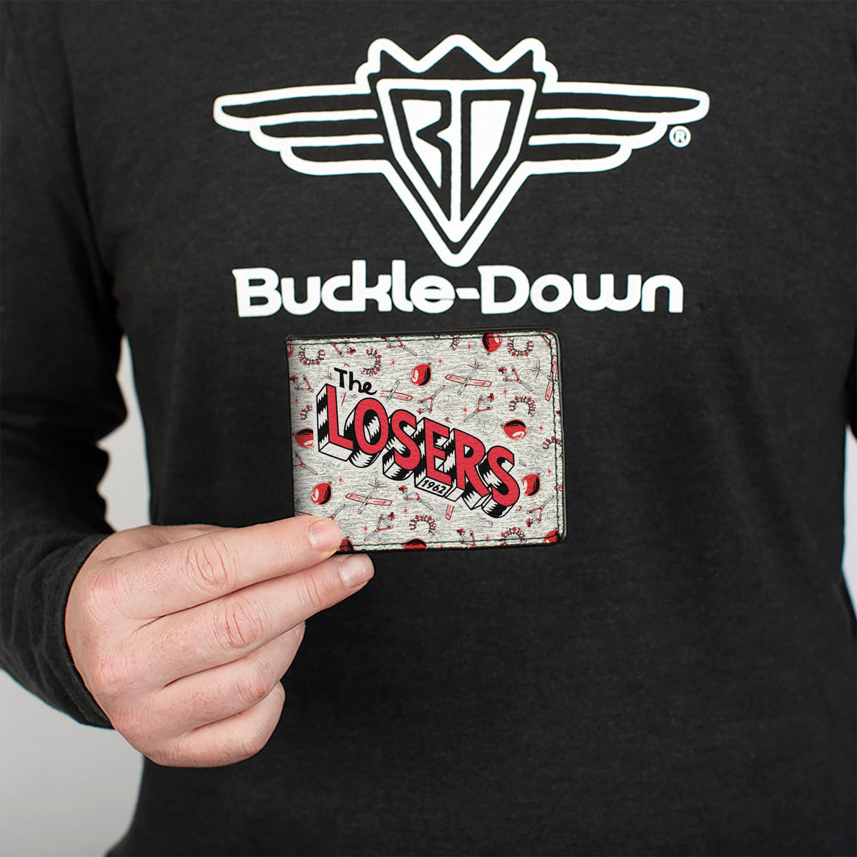 Bi-Fold Wallet - IT WELCOME TO DERRY THE LOSERS Title and Icons Collage White/Black/Red Bi-Fold Wallets IT