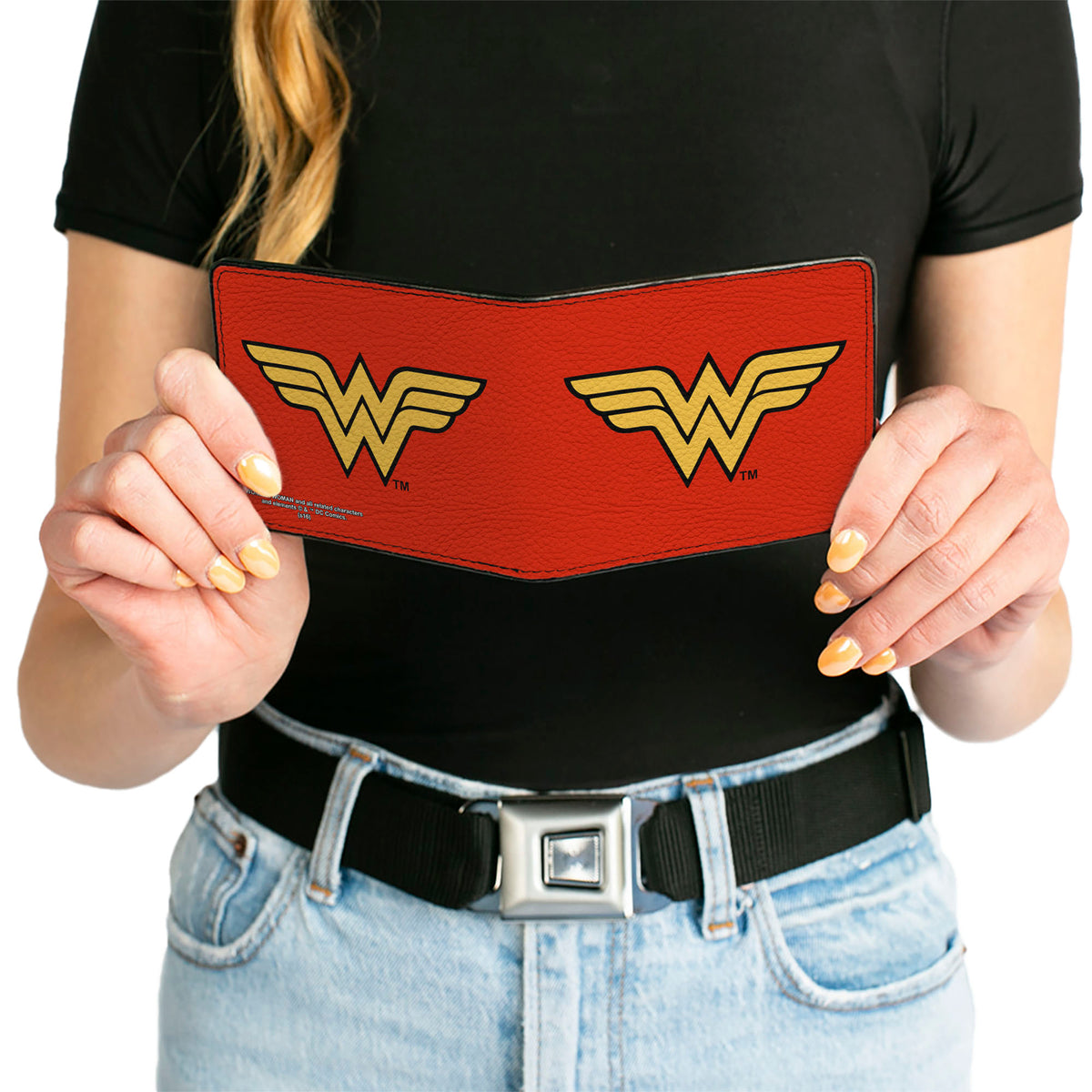 Bi-Fold Wallet - Wonder Woman Logo Red Black Gold Bi-Fold Wallets DC Comics