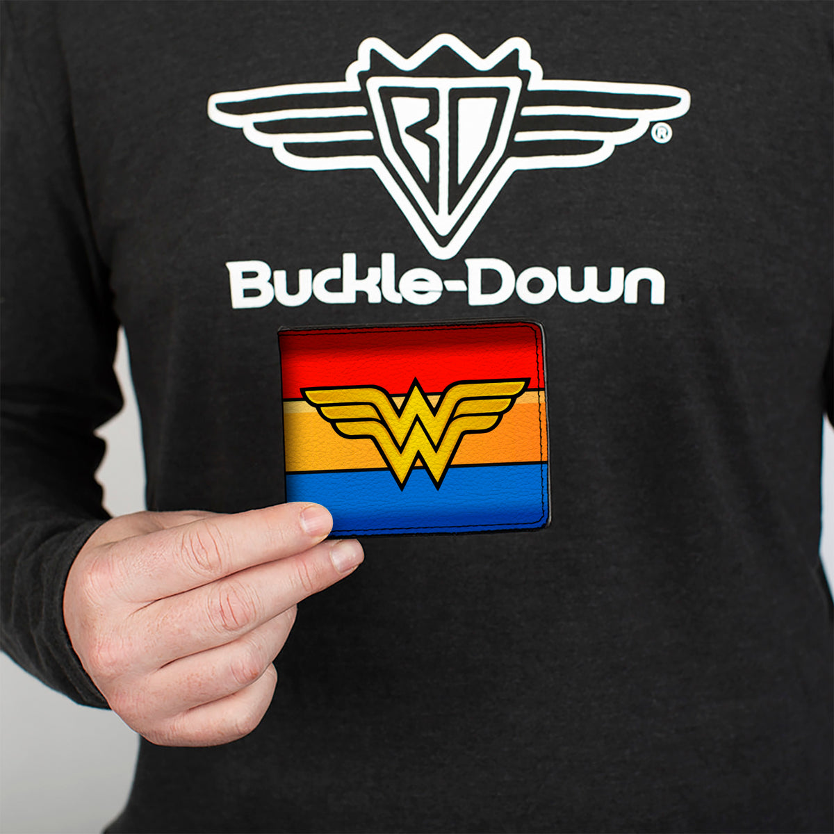 Bi-Fold Wallet - Wonder Woman Logo Stripe Red Yellows Blue Bi-Fold Wallets DC Comics
