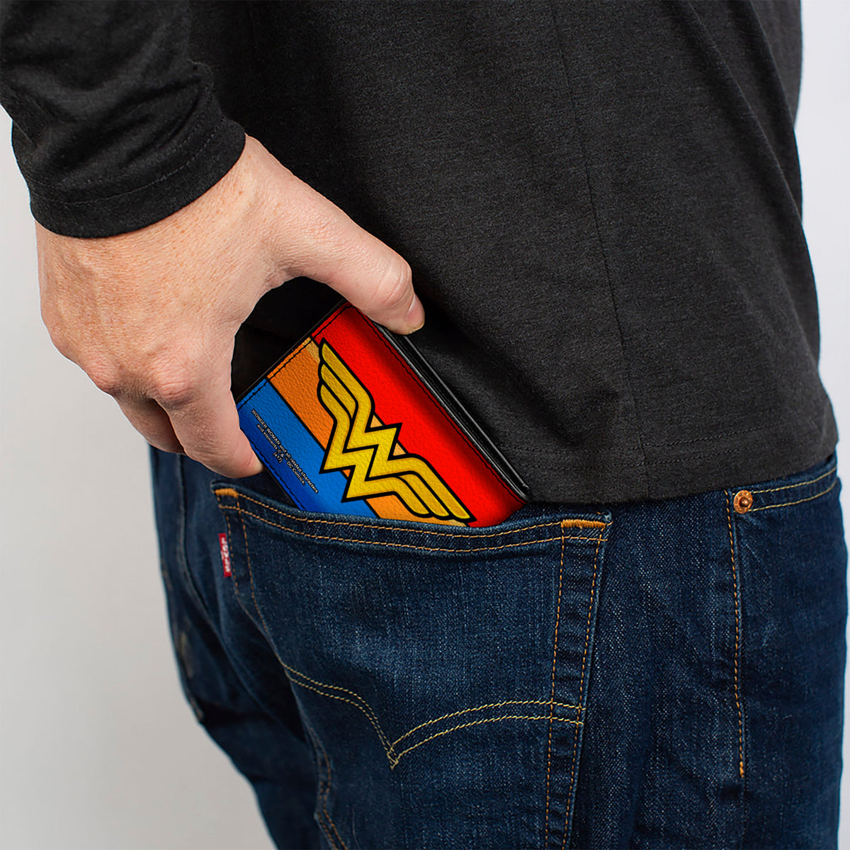 Bi-Fold Wallet - Wonder Woman Logo Stripe Red Yellows Blue Bi-Fold Wallets DC Comics