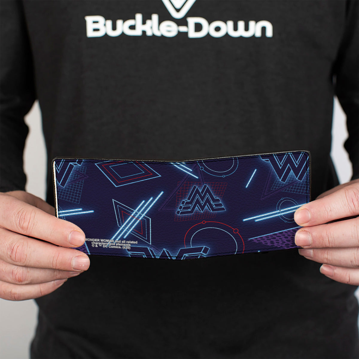 Bi-Fold Wallet - Wonder Woman 1984 Logo 80's Neon Blues Purples Reds Bi-Fold Wallets DC Comics