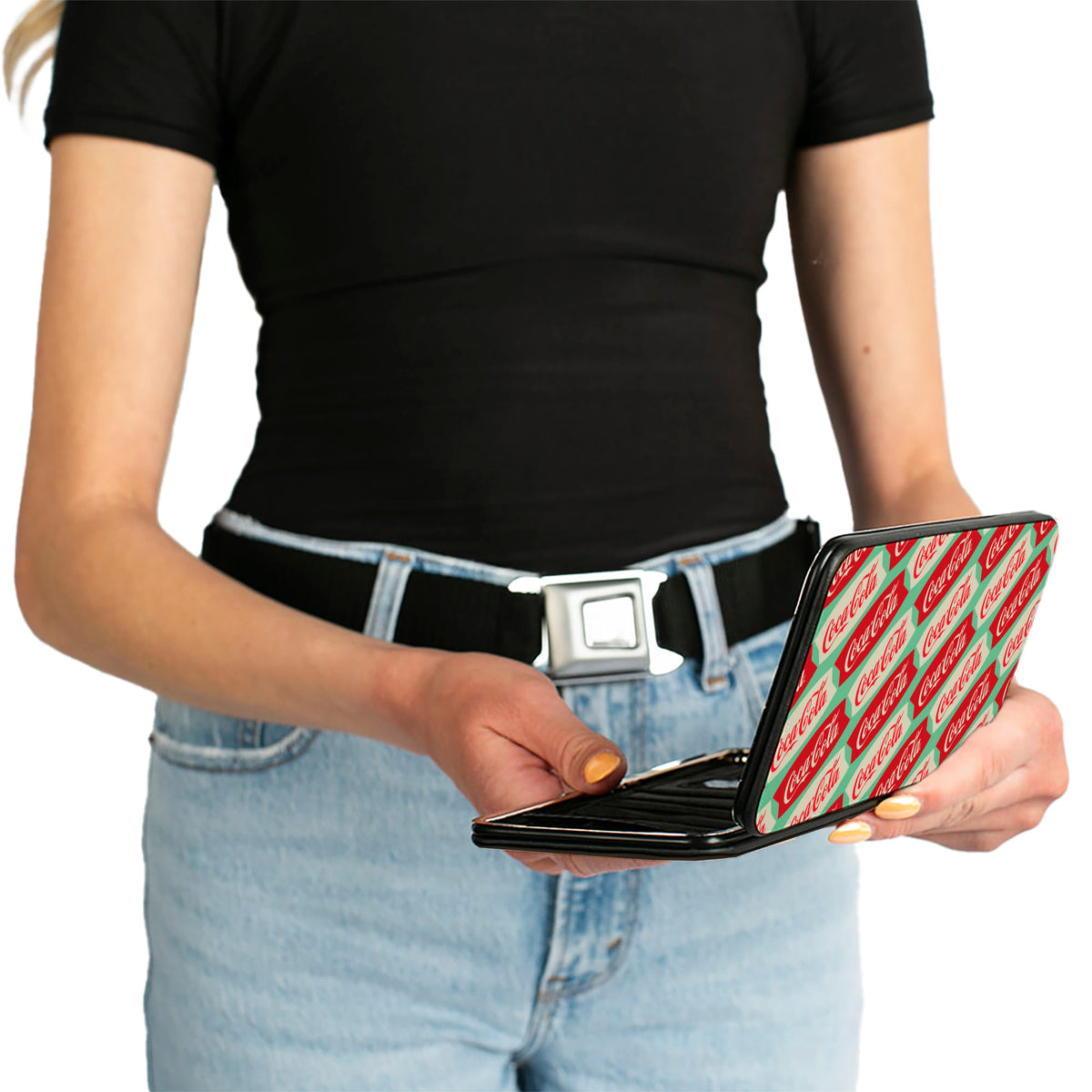 Hinged Wallet - Coca-Cola Script Marquee Logo Green/Red/White Hinged Wallets Coca-Cola