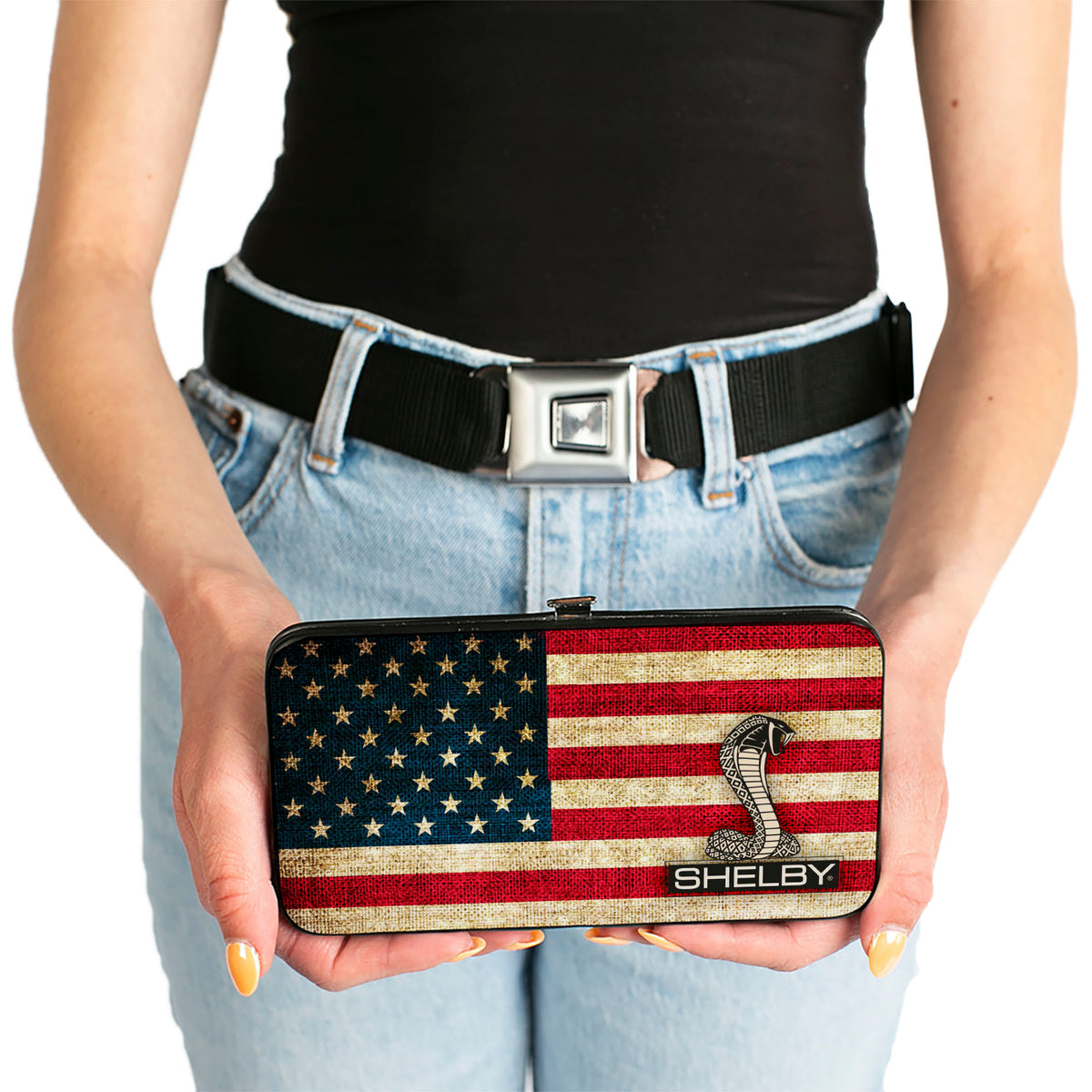 Hinged Wallet - SHELBY Tiffany Box Americana Black White Hinged Wallets Shelby