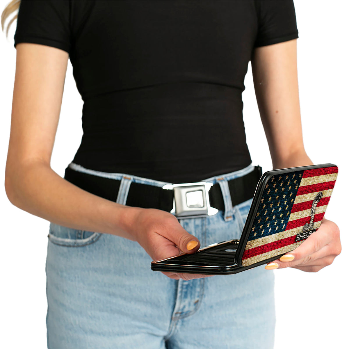 Hinged Wallet - SHELBY Tiffany Box Americana Black White Hinged Wallets Shelby