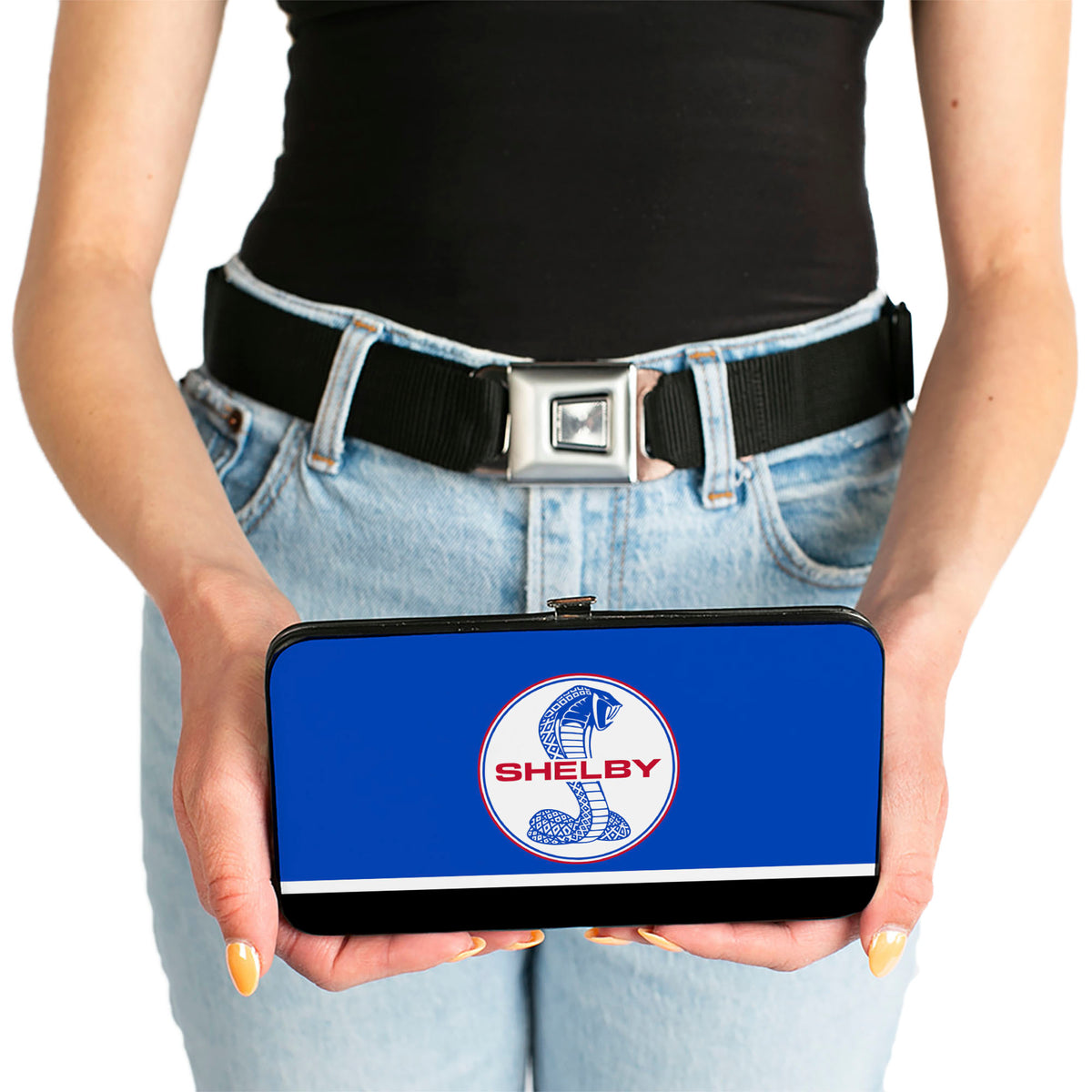 Hinged Wallet - SHELBY Tiffany Split Stripe Blue Red White Black Hinged Wallets Shelby