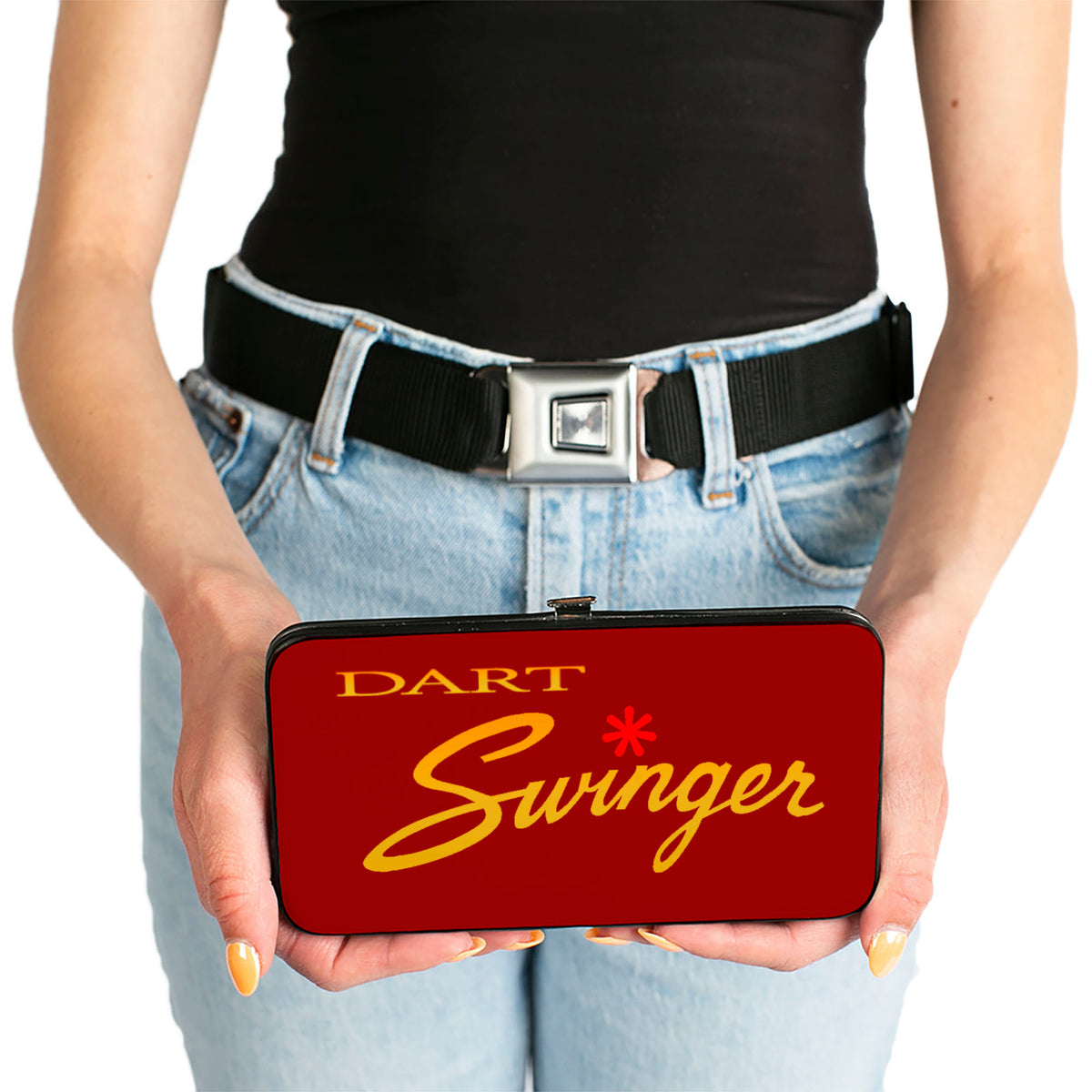 Hinged Wallet - Dodge DART SWINGER Script Reds Yellow-Fade Hinged Wallets Dodge