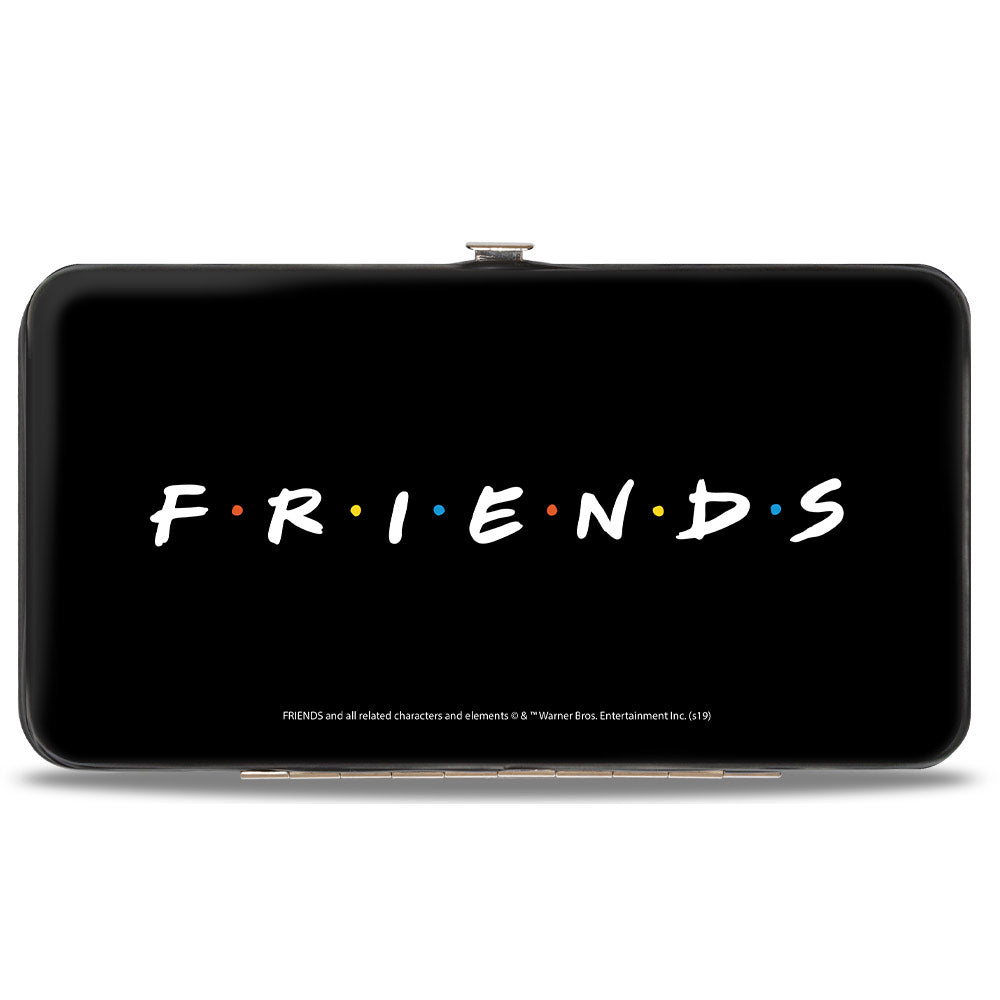 Hinged Wallet - FRIENDS Vivid 6-Character Milk Shake Pose + Logo Black White Multi Color Hinged Wallets Friends
