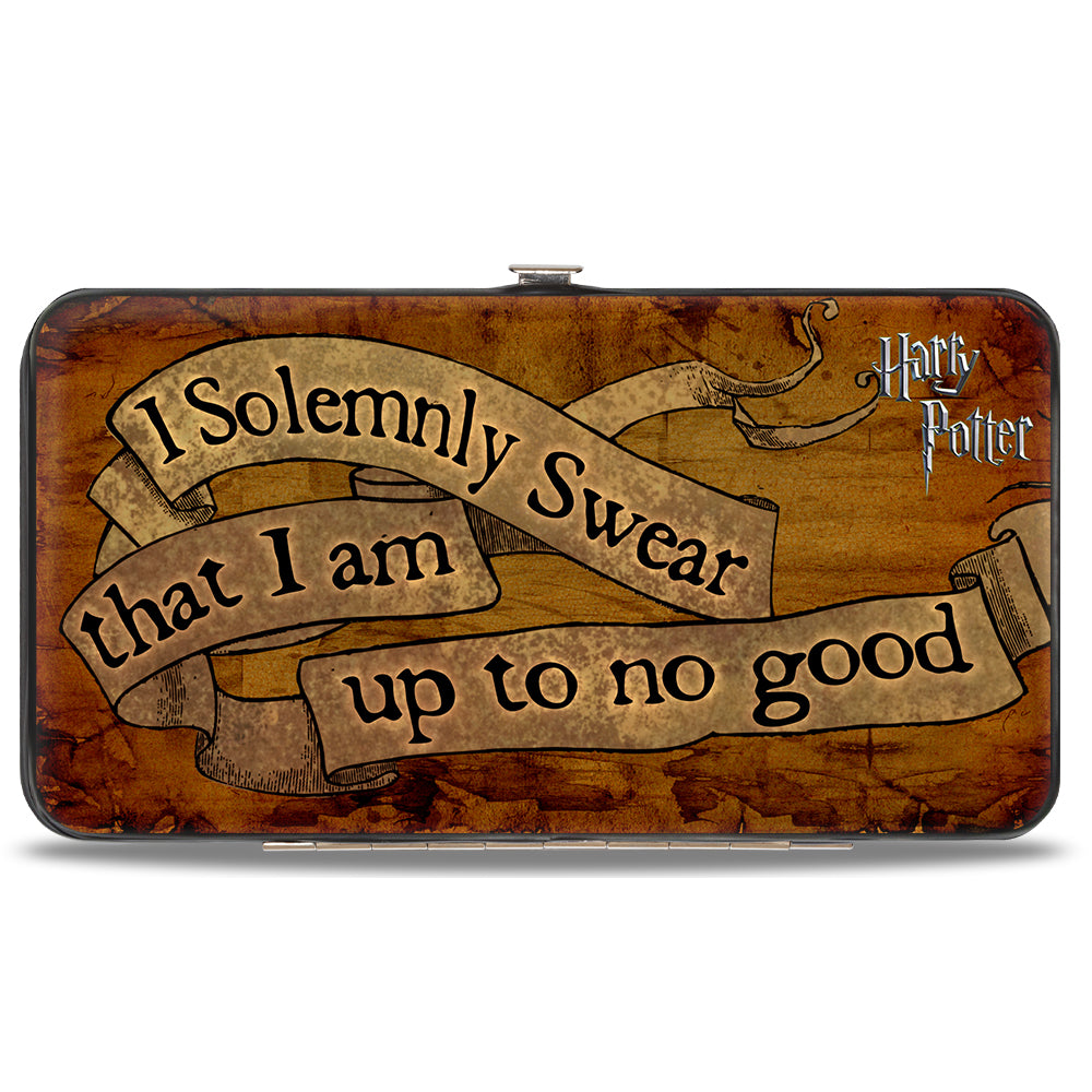 Hinged Wallet - Harry Potter I SOLEMNLY SWEAR THAT I AM UP TO NO GOOD Banner Tan Black Hinged Wallets Harry Potter