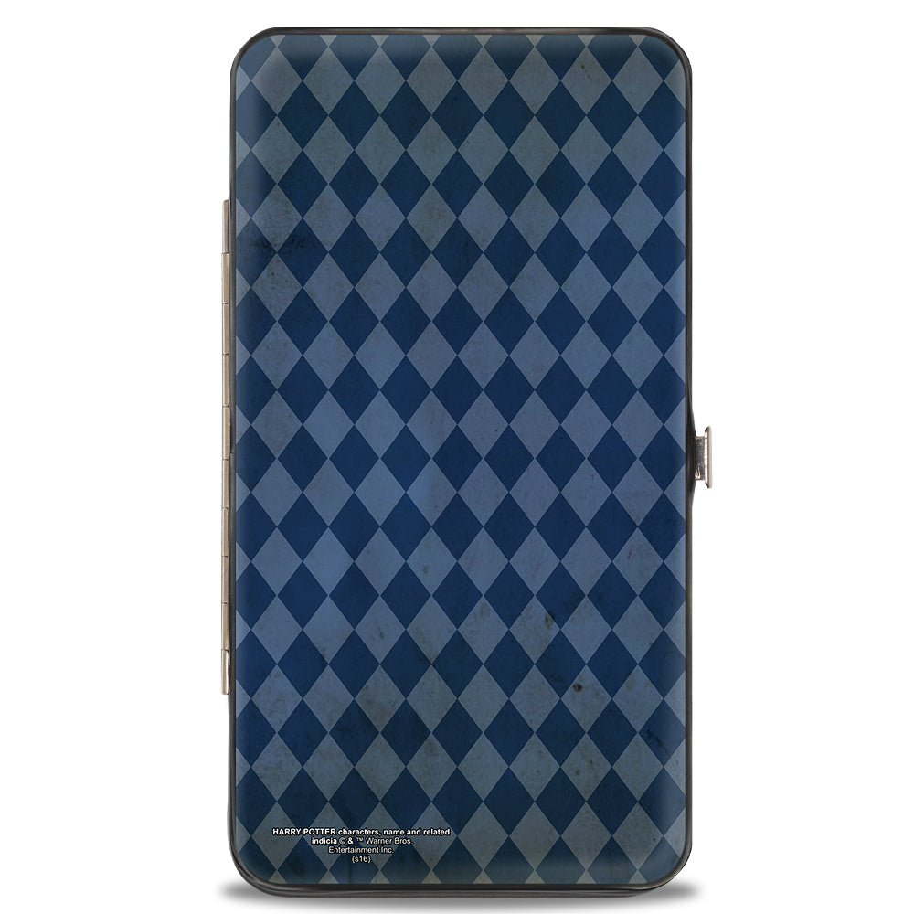 Hinged Wallet - RAVENCLAW Crest Stripes Diamonds Blues Gold Hinged Wallets Harry Potter