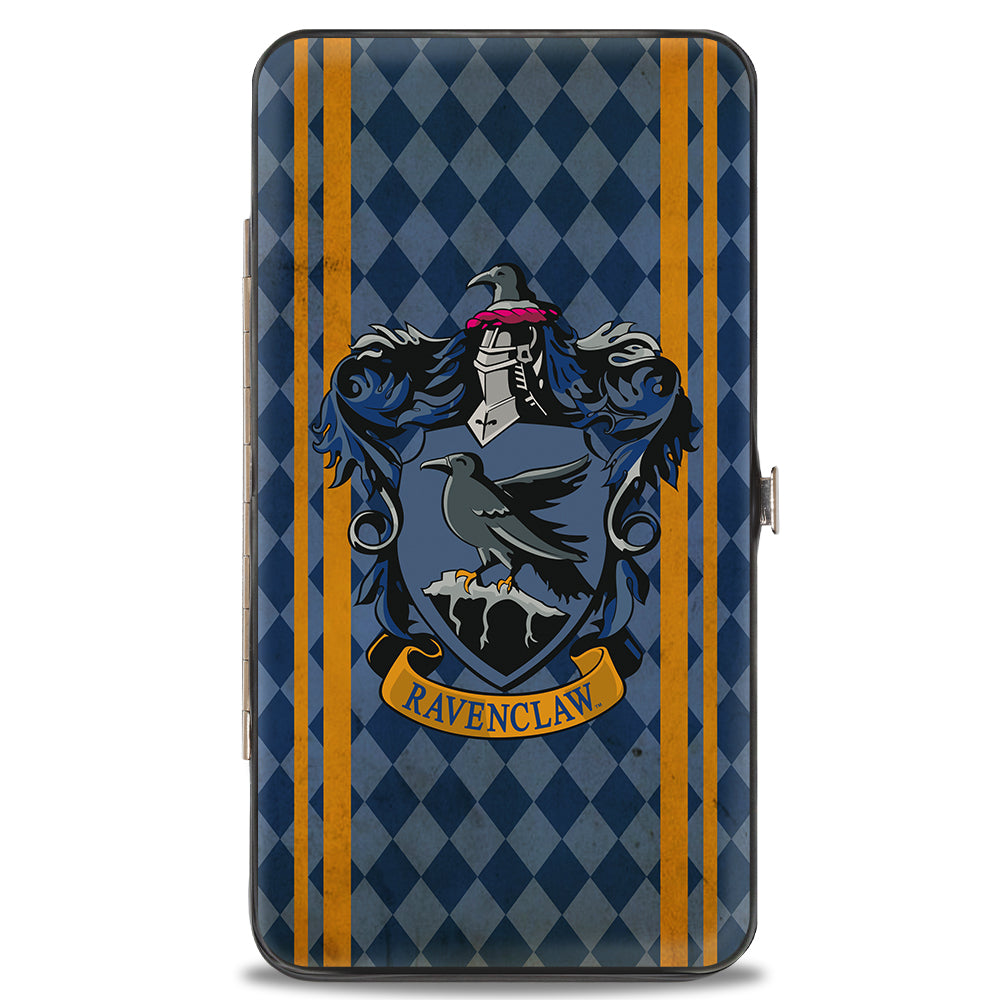 Hinged Wallet - RAVENCLAW Crest Stripes Diamonds Blues Gold Hinged Wallets Harry Potter
