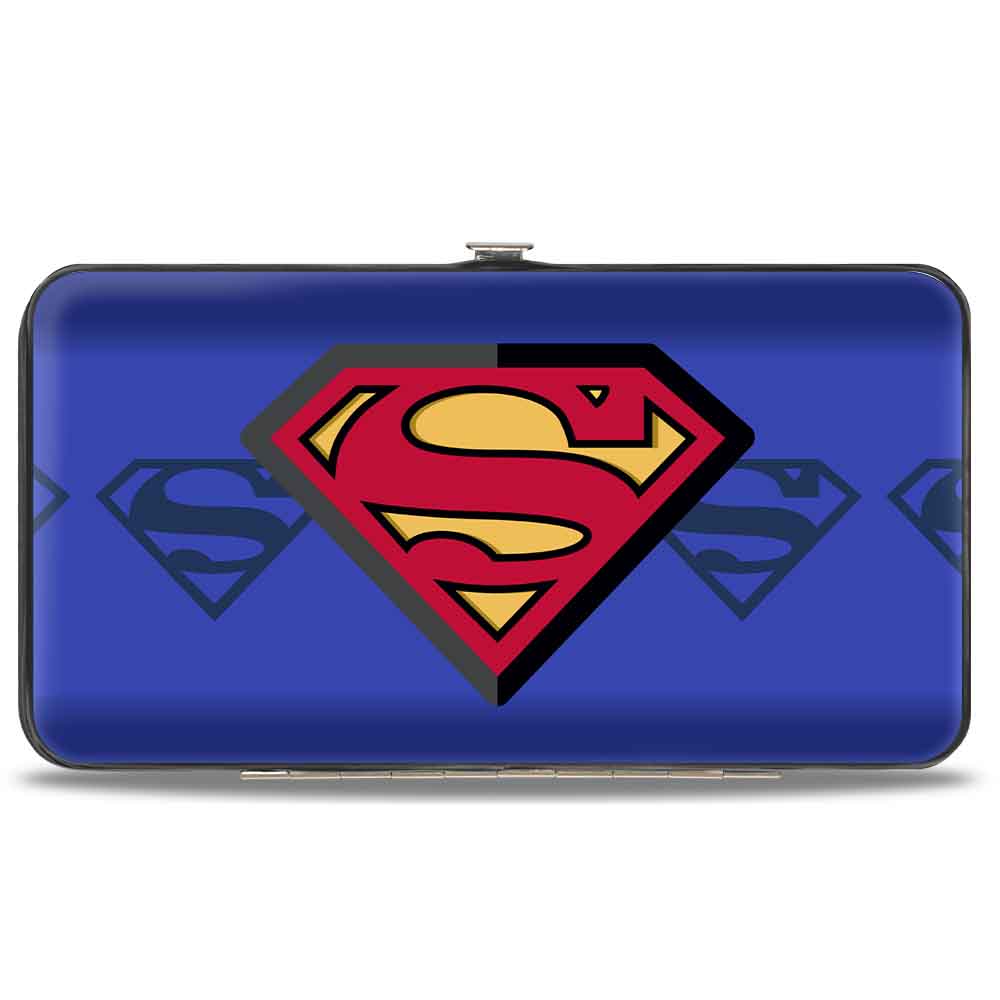 Hinged Wallet - Superman Shield Centered Shield Stripe Blues Hinged Wallets DC Comics