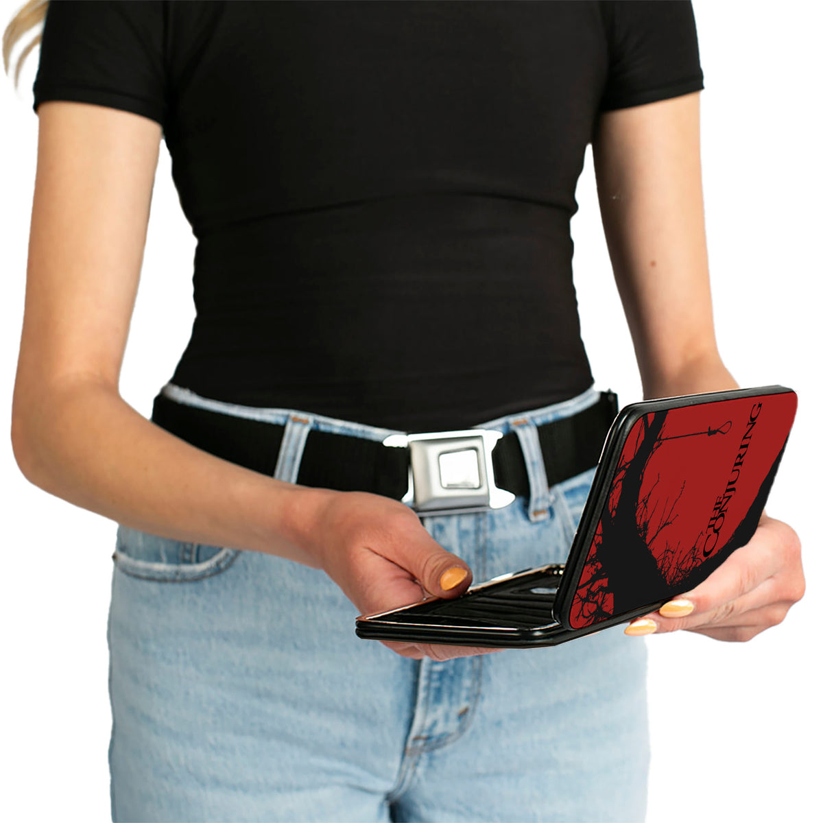 Hinged Wallet - THE CONJURING Tree and Scene Blocks Red/Black/White Hinged Wallets The Conjuring
