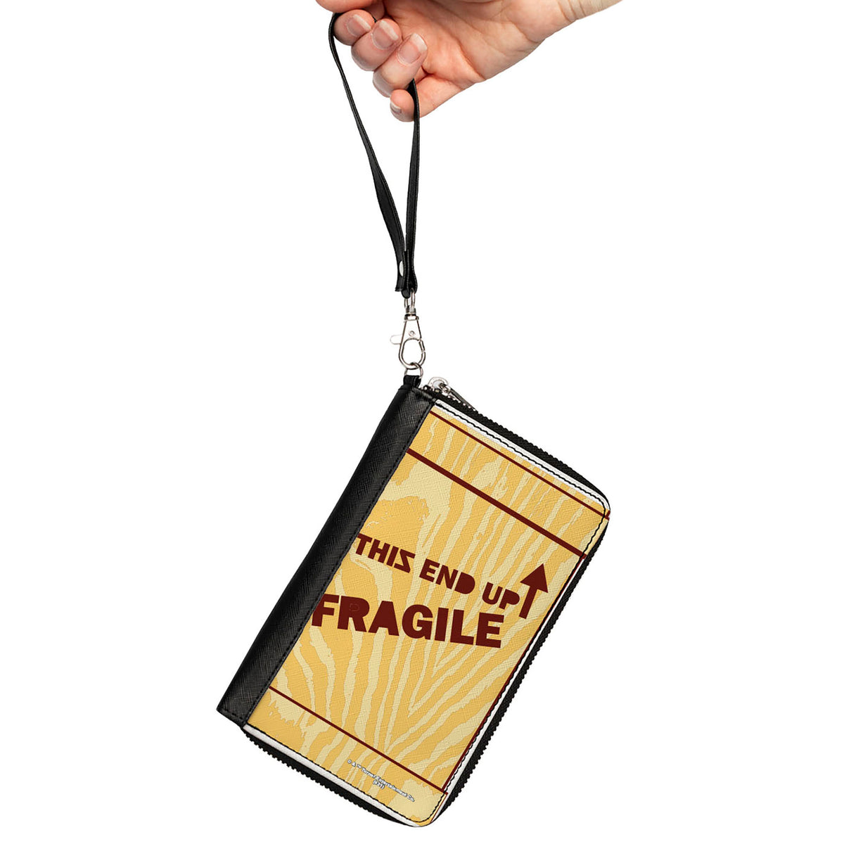 PU Zip Around Wallet Rectangle - A Christmas Story FRAGILE Lamp Crate Tan/Brown Clutch Zip Around Wallets A Christmas Story