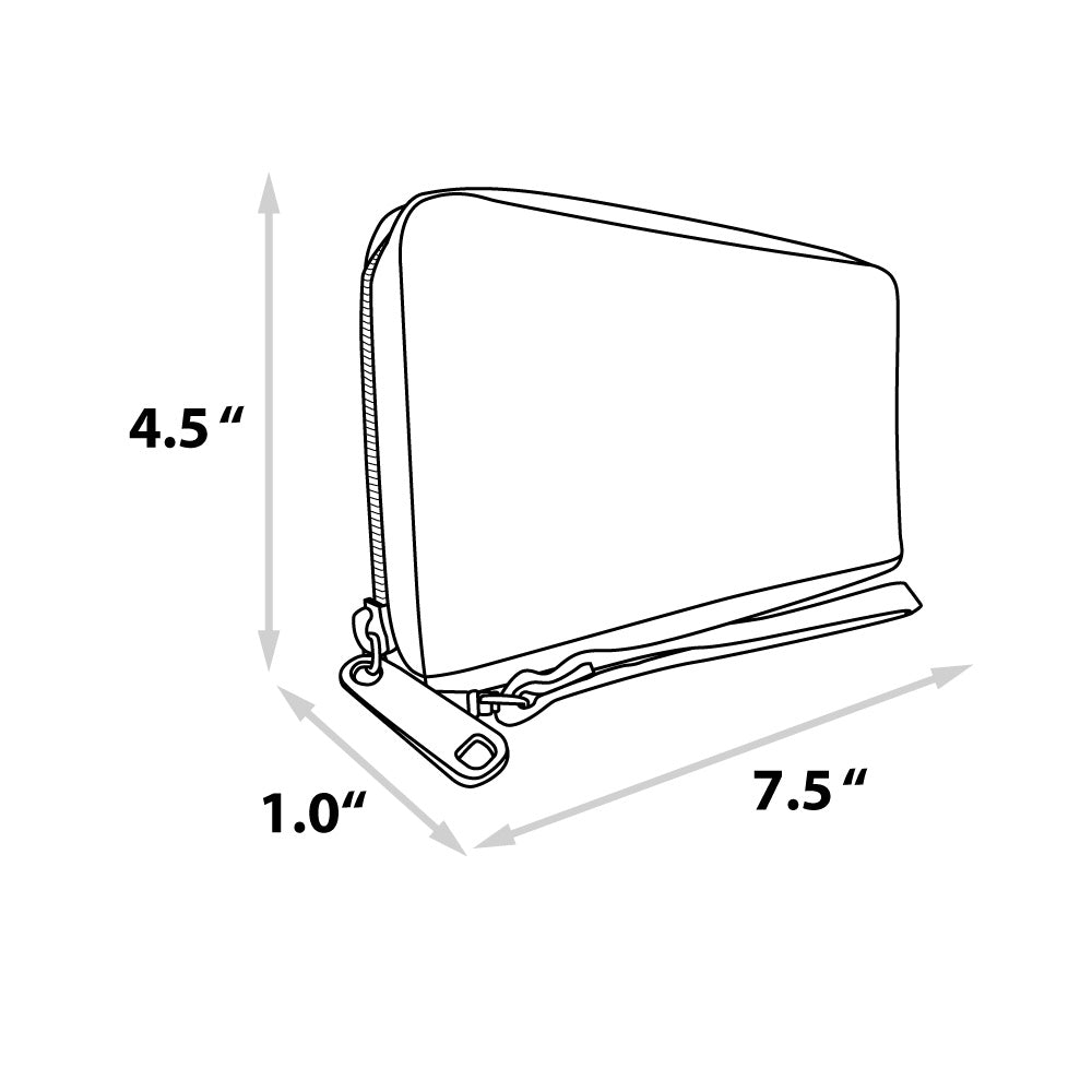 PU Zip Around Wallet Rectangle - Mustang Tri-Bar Stripe/GT Motor Blueprint Clutch Zip Around Wallets Ford   