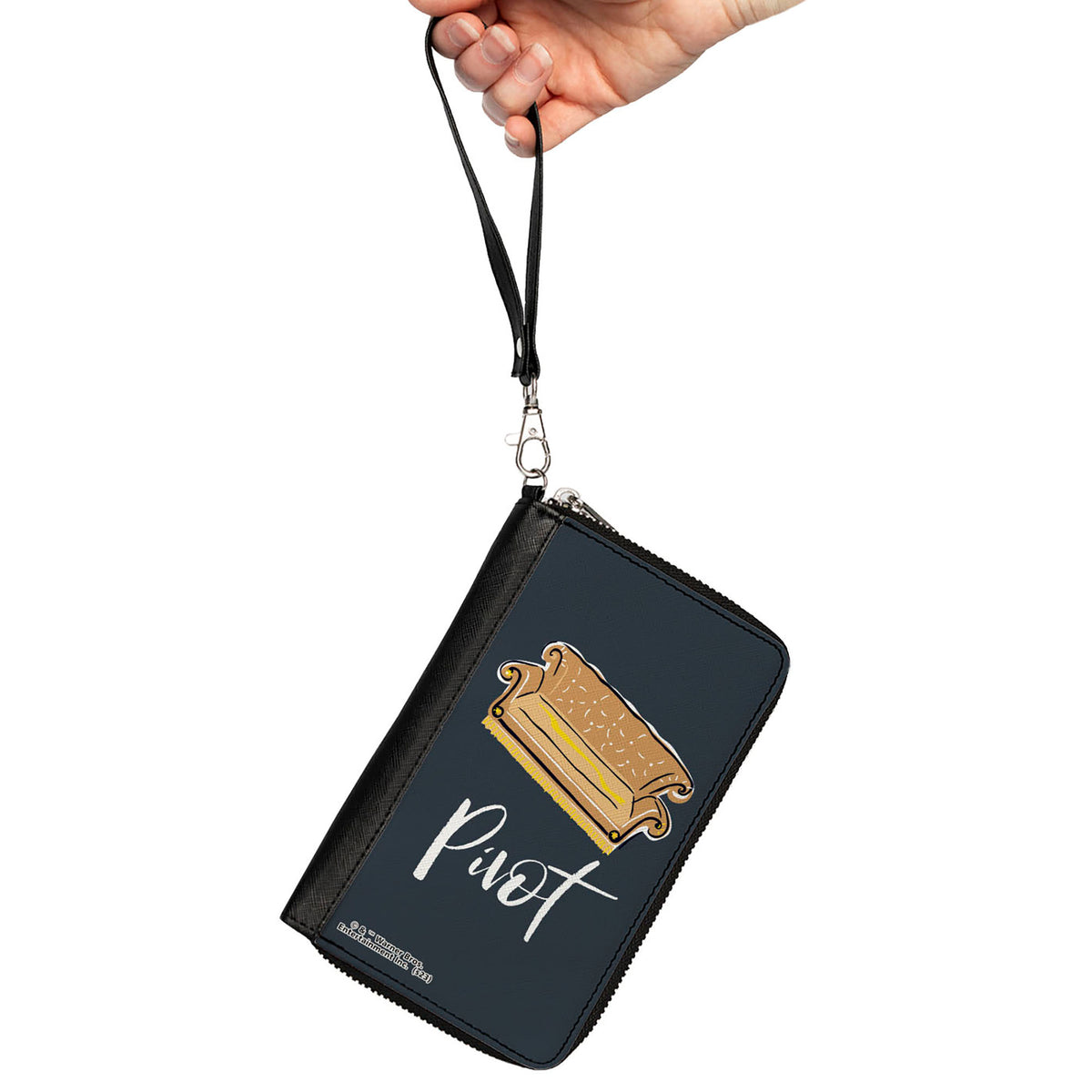 PU Zip Around Wallet Rectangle - Friends Couch PIVOT Gray/White Clutch Zip Around Wallets Friends   