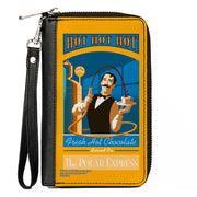 Women's PU Zip Around Wallet Rectangle - THE POLAR EXPRESS Hot Chocolate Waiter Yellows Blues Red Clutch Zip Around Wallets The Polar Express