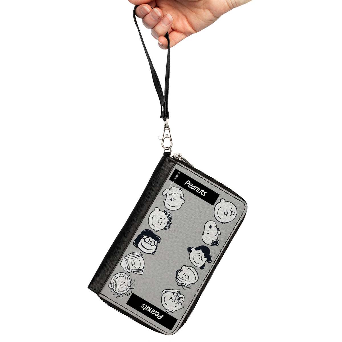 Peanuts Gang Ten Character Faces Zip Around Wallet – Fan Gear Gray/Black/White Clutch Zip Around Wallets Peanuts