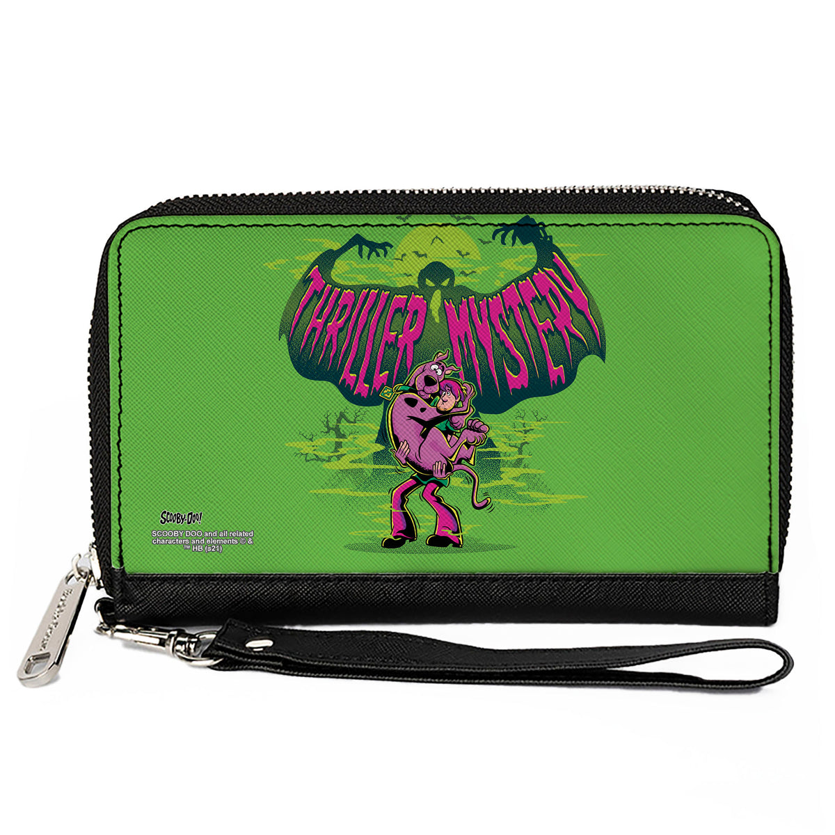 Women's PU Zip Around Wallet Rectangle - Shaggy Carrying Scooby-Doo THRILLER MYSTERY Ghost Greens Clutch Zip Around Wallets Scooby Doo   